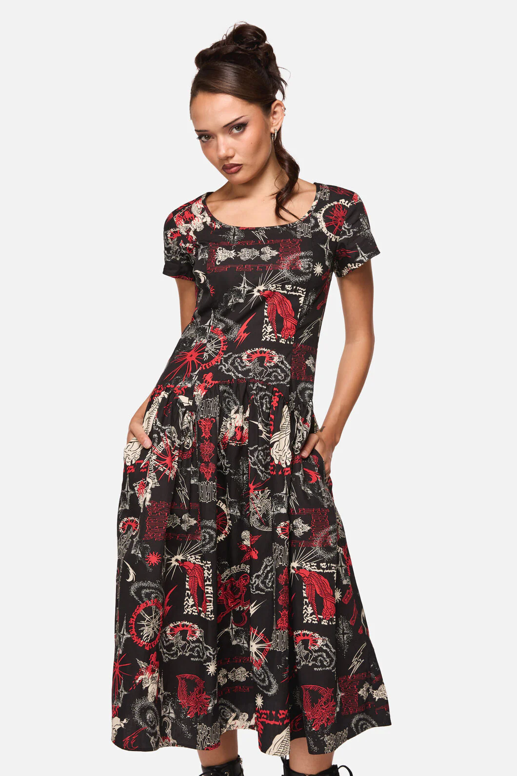 Purgatory Goth Midi Dress - Image 4