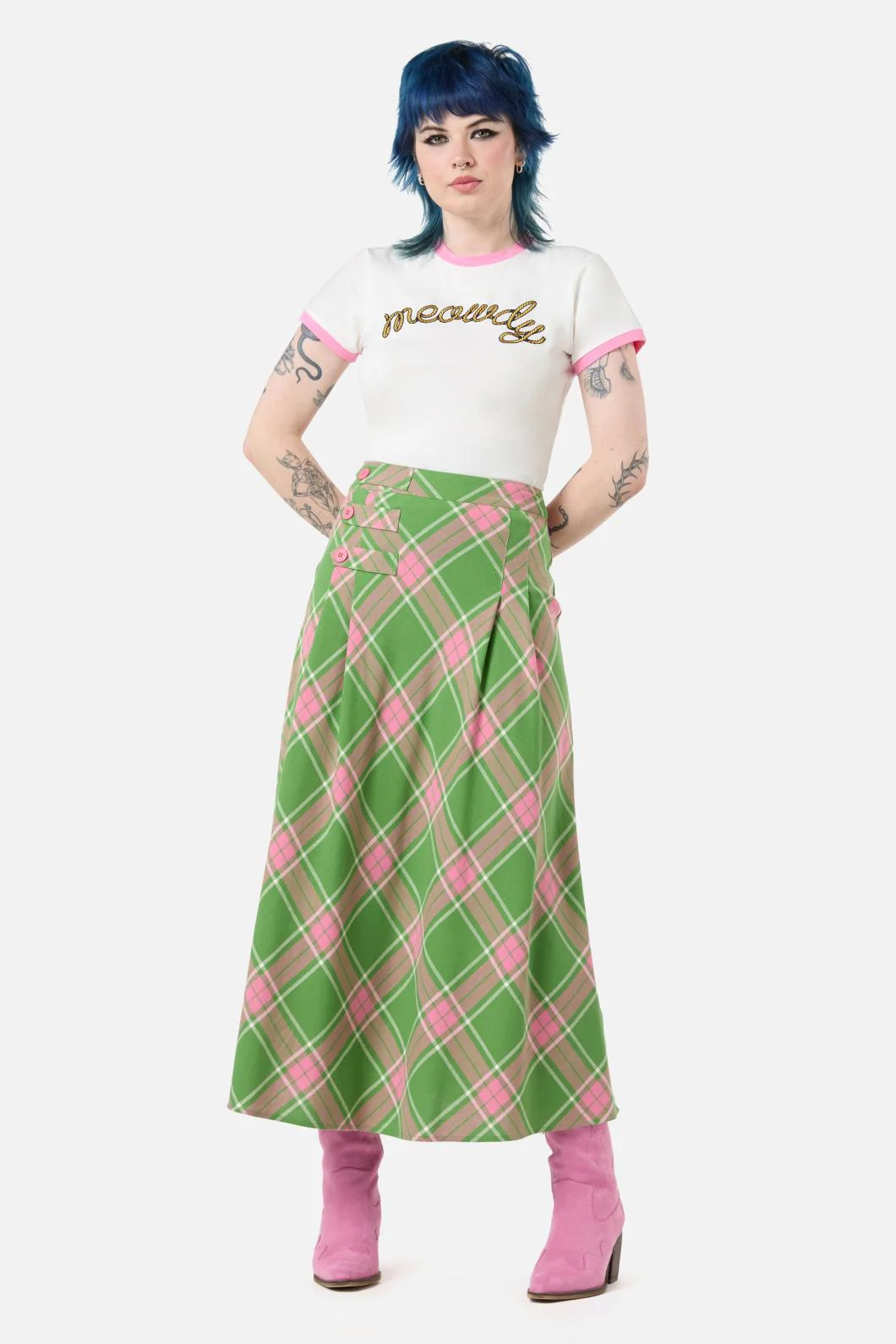 Ranch Tartan Midi Skirt - Image 6