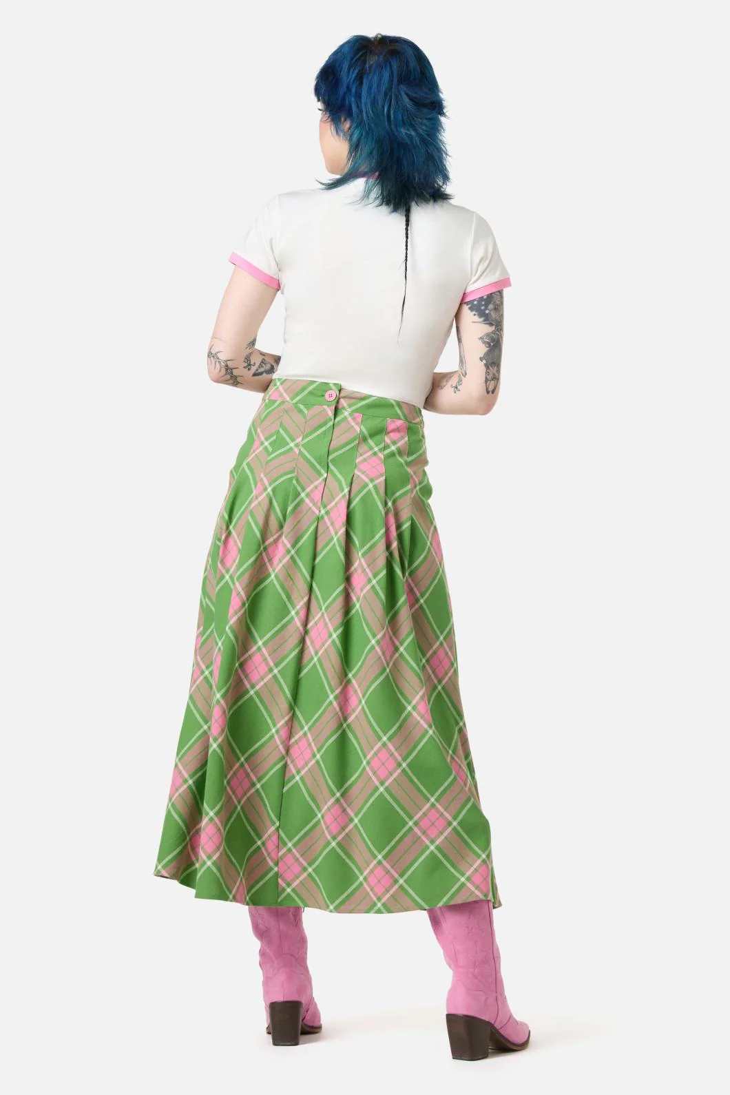 Ranch Tartan Midi Skirt - Image 8