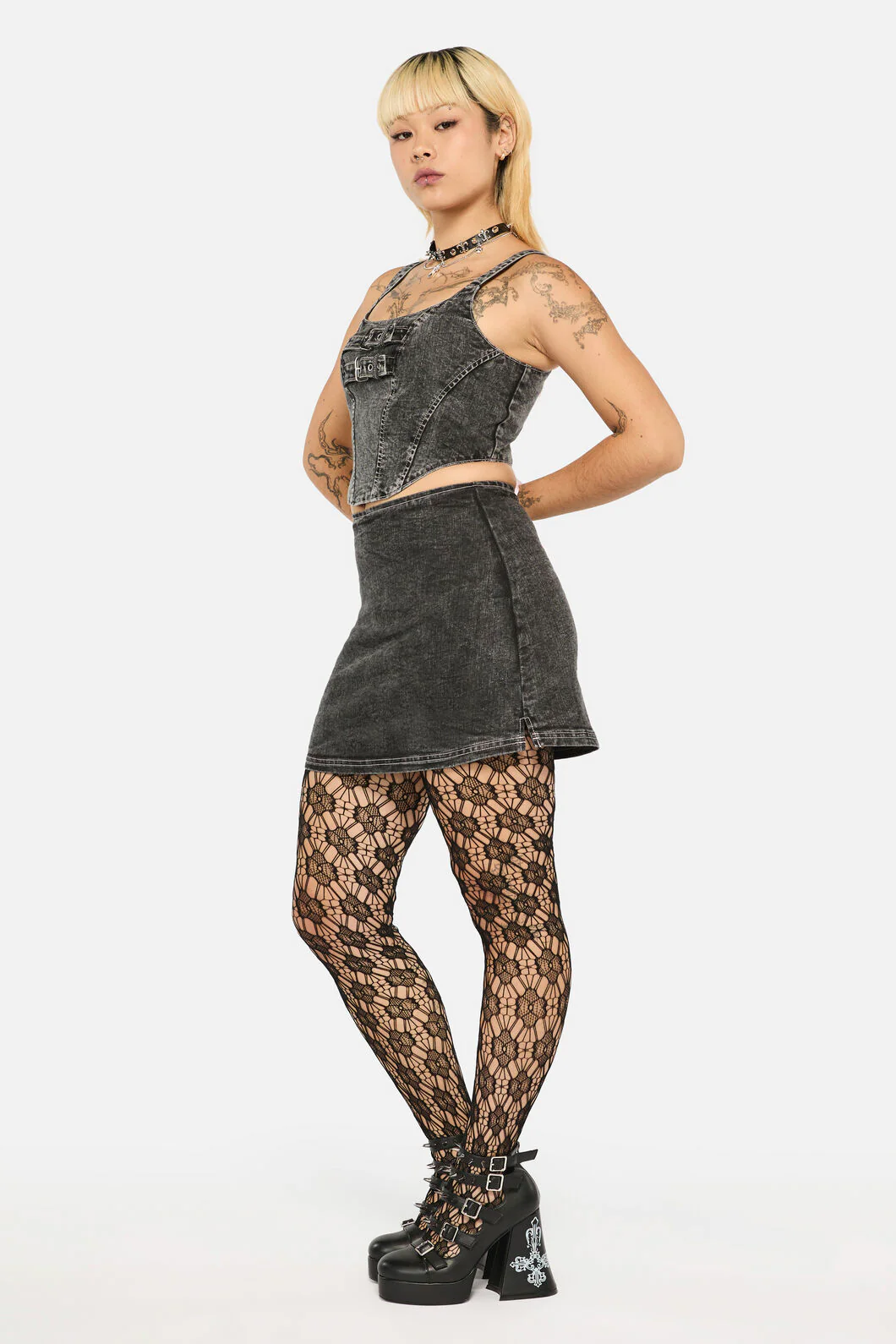 Ratbag Acid Wash Fitted Mini Skort - Image 3