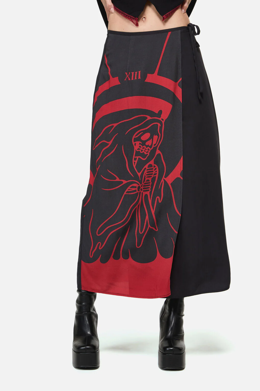 Reaper Goth Midi Wrap Skirt - Image 2