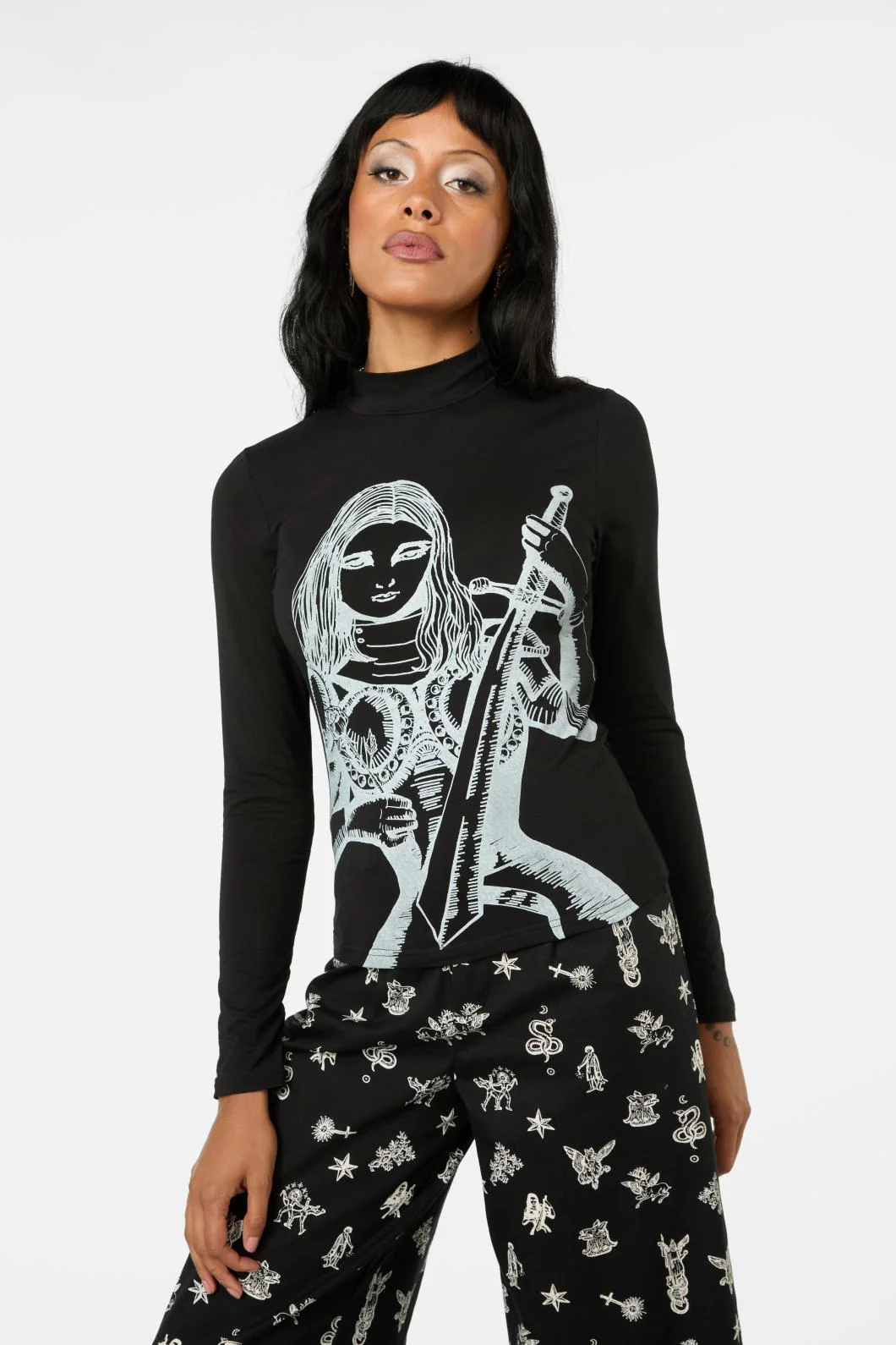 Reclaim Sword Mock Neck Top