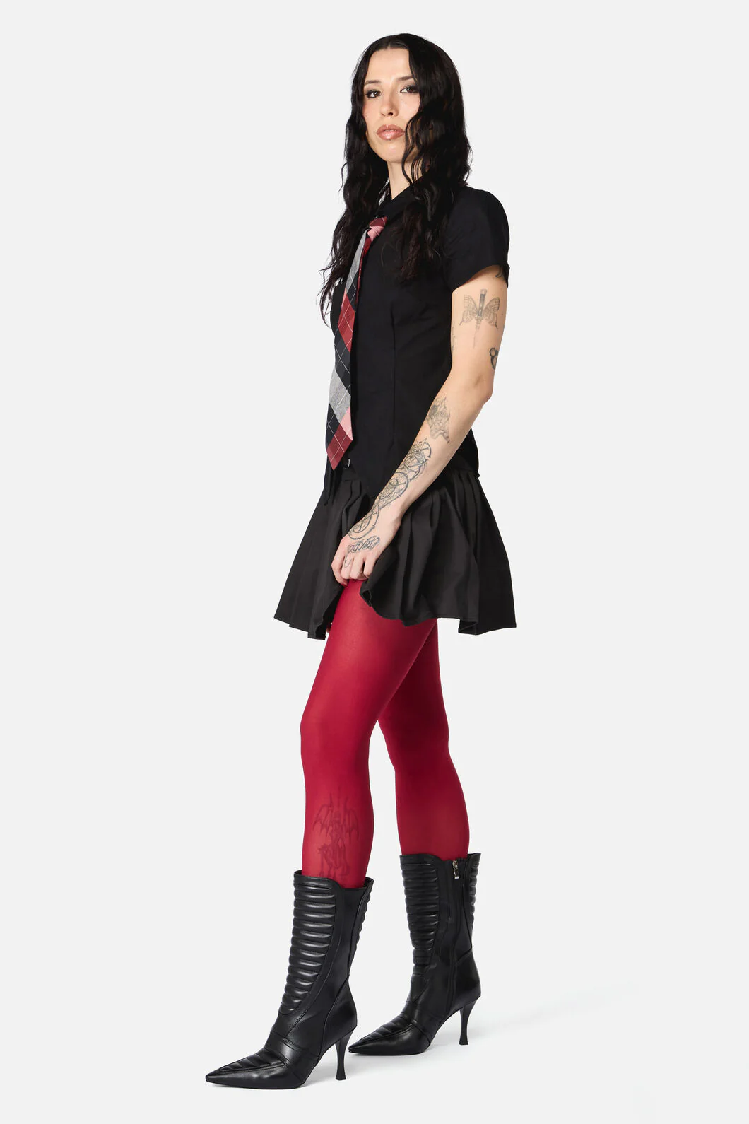 Red Plain Tights - Image 4