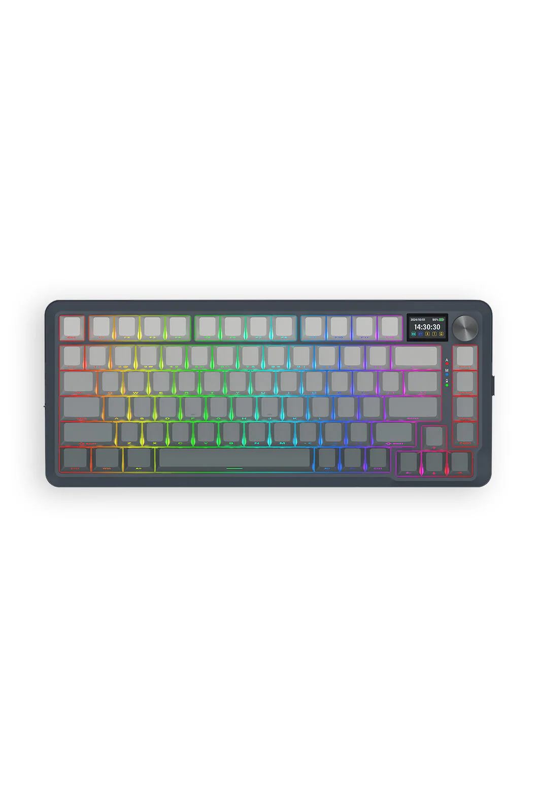 Redragon K708GG RGB Pro Fleact Charcoal 75% LCD Gasket Wireless Mechanical Keyboard