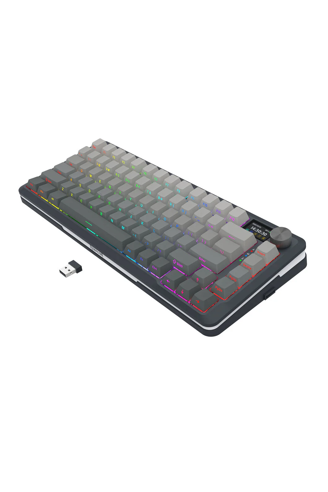 Redragon K708GG RGB Pro Fleact Charcoal 75% LCD Gasket Wireless Mechanical Keyboard - Image 15