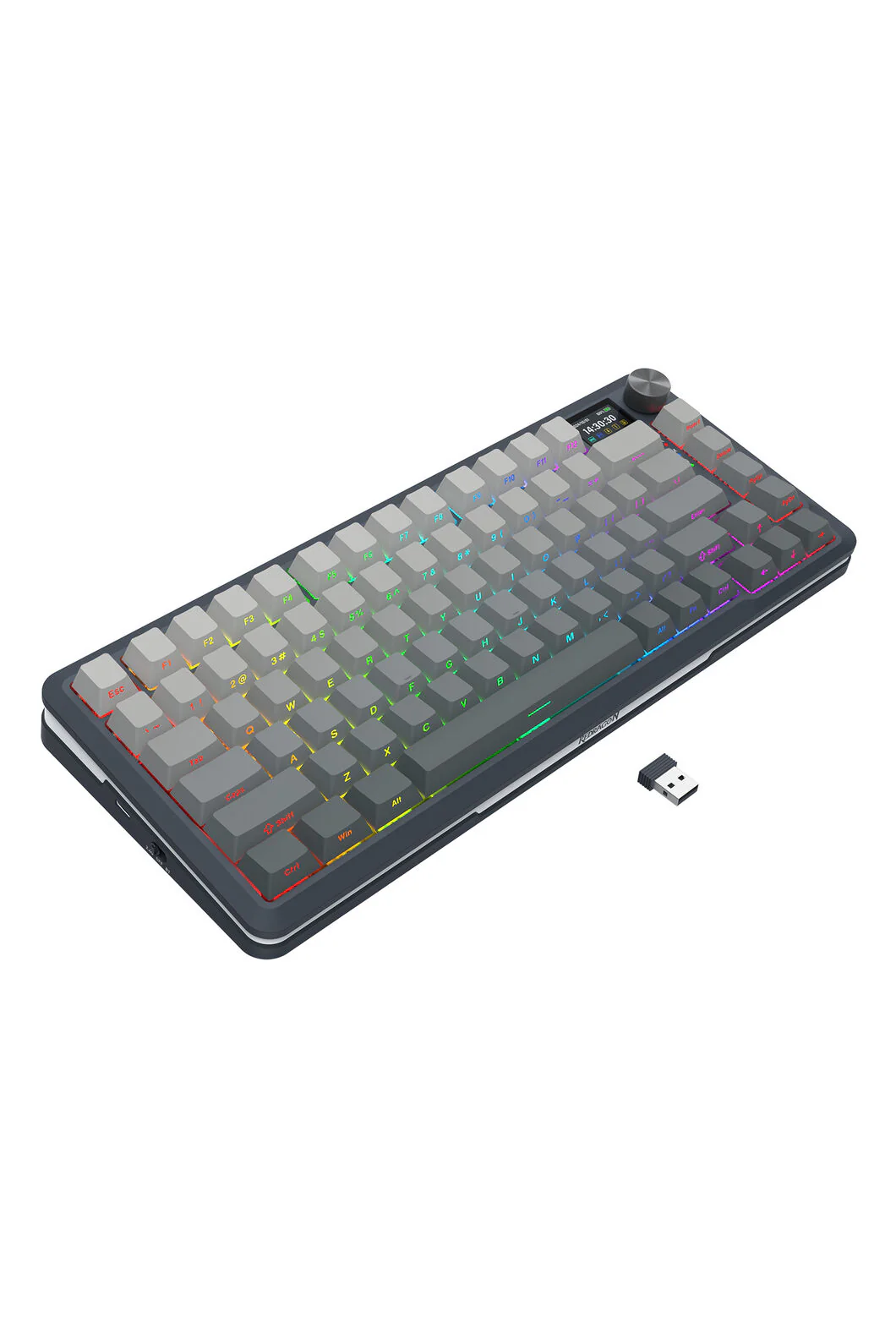 Redragon K708GG RGB Pro Fleact Charcoal 75% LCD Gasket Wireless Mechanical Keyboard - Image 5