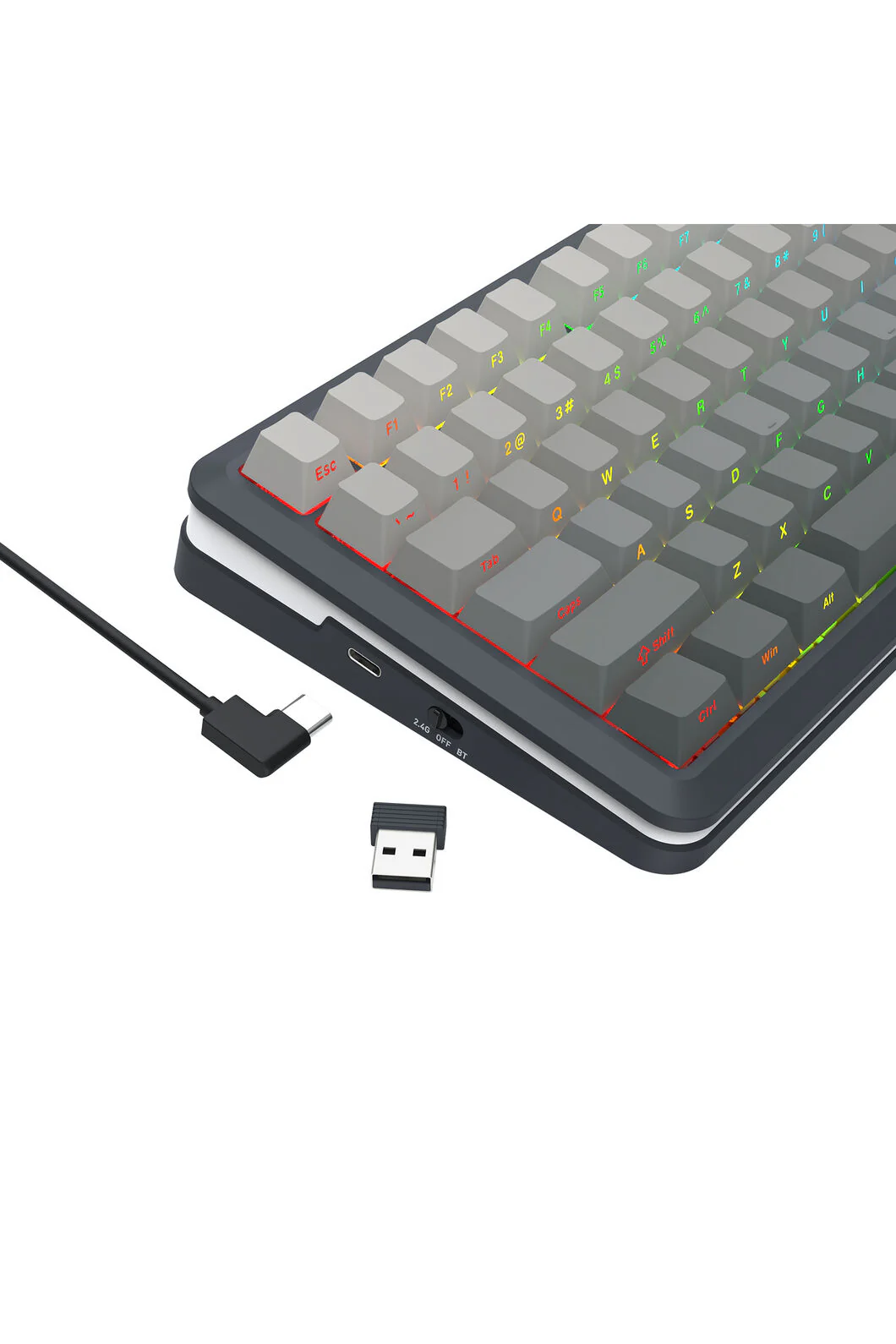 Redragon K708GG RGB Pro Fleact Charcoal 75% LCD Gasket Wireless Mechanical Keyboard - Image 7
