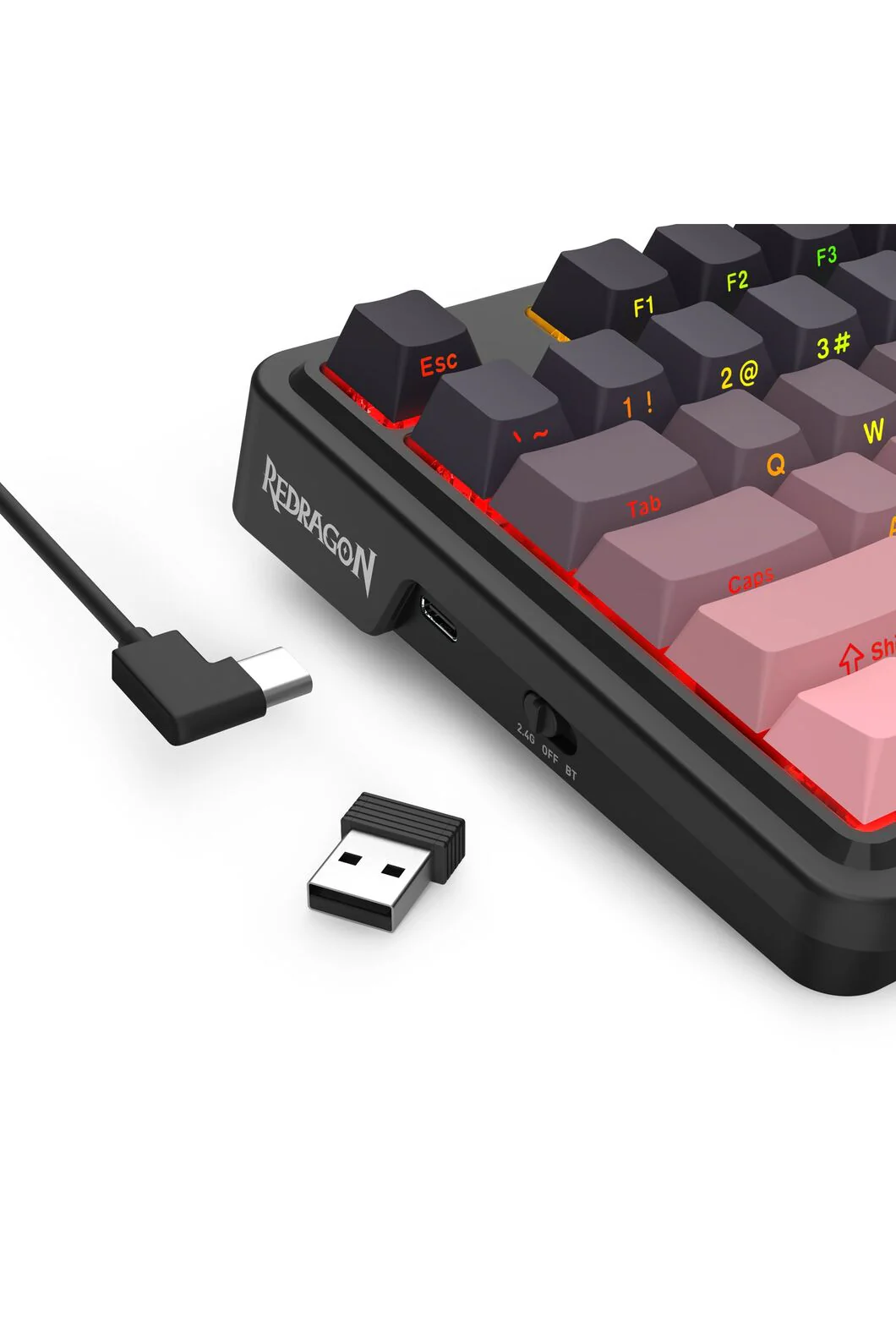 Redragon K728SP RGB Pro Antonium Pro Pink TKL Gasket Wireless Mechanical Keyboard - Image 7