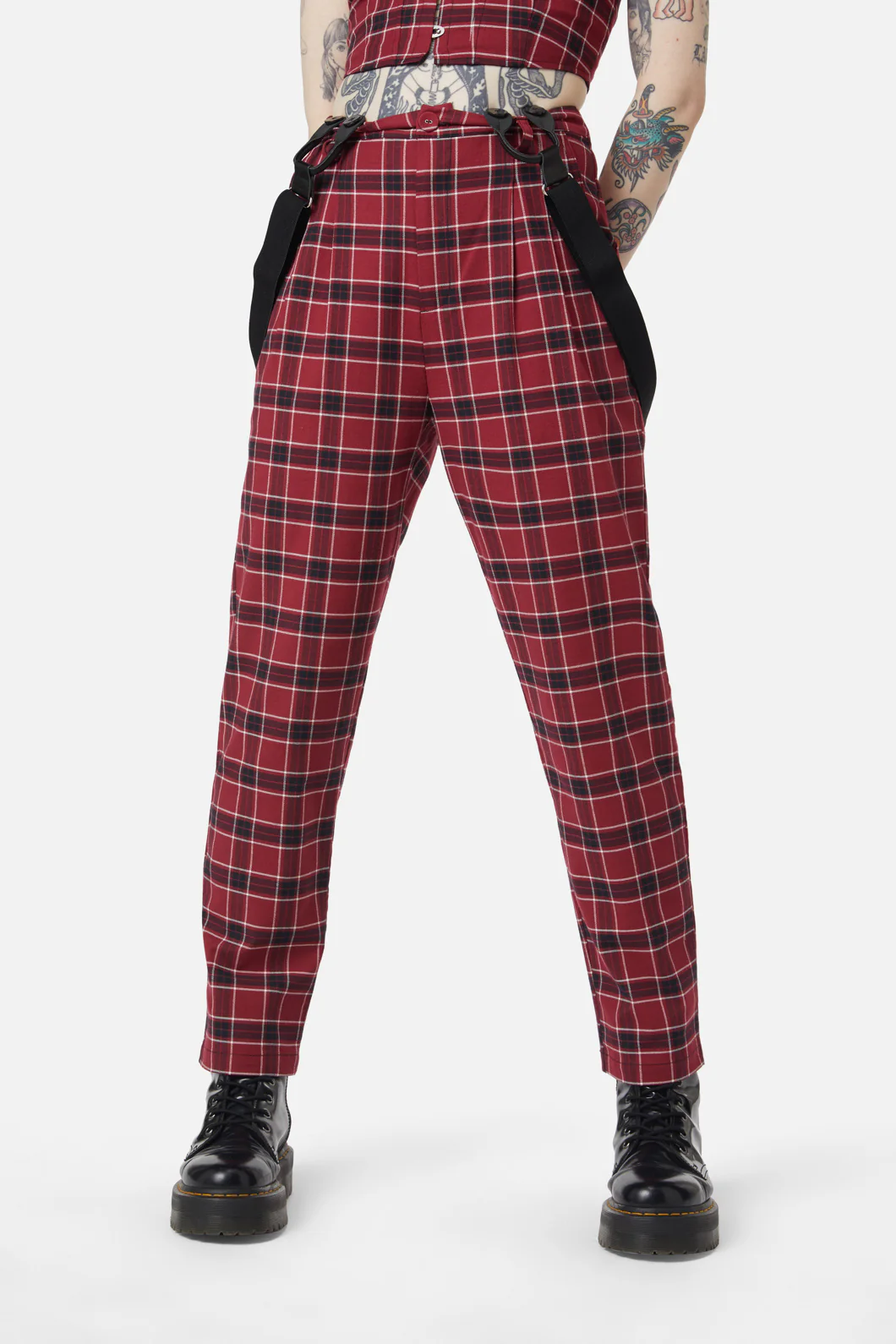 Revenge Tartan Brace Trouser - Image 2