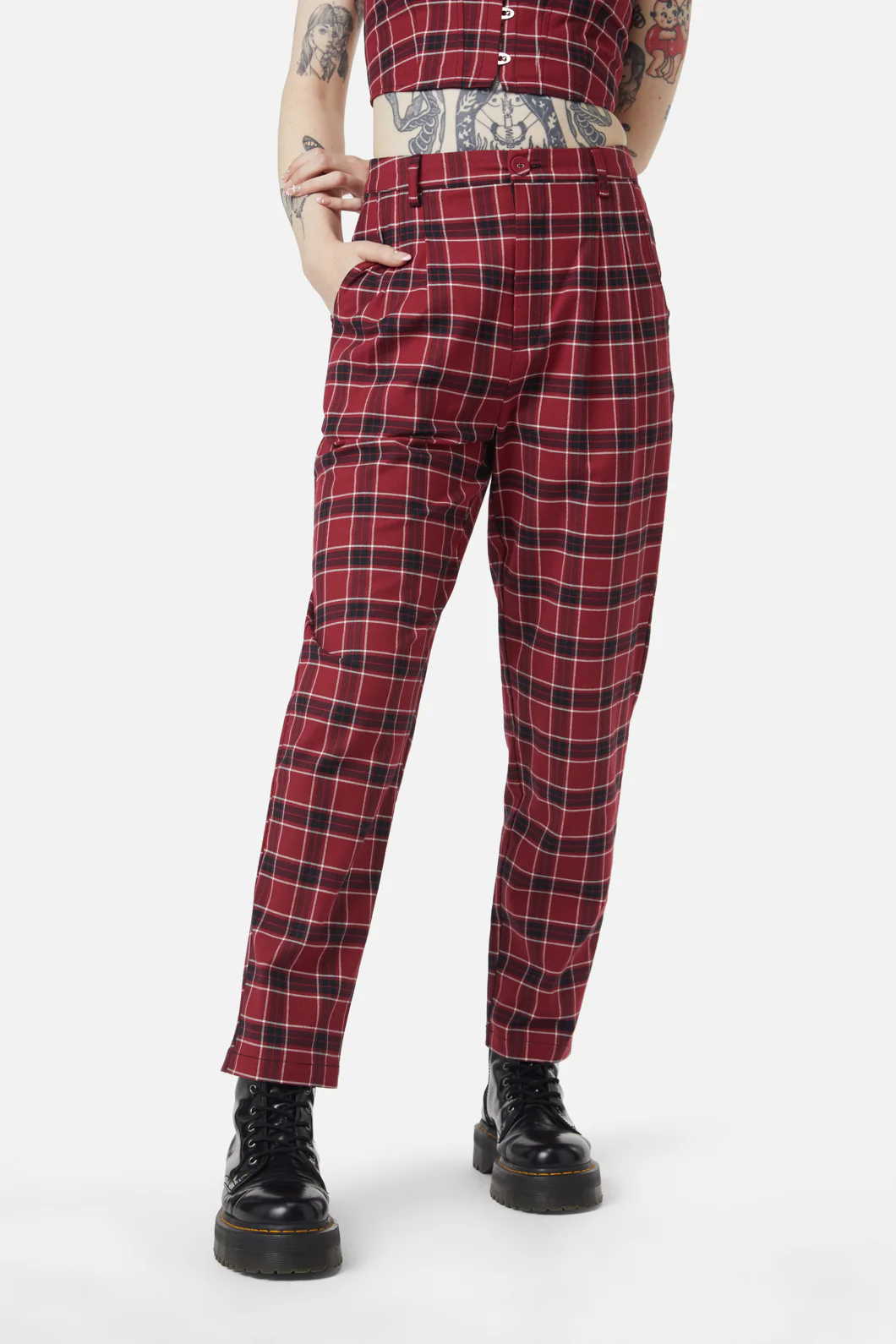 Revenge Tartan Brace Trouser - Image 5