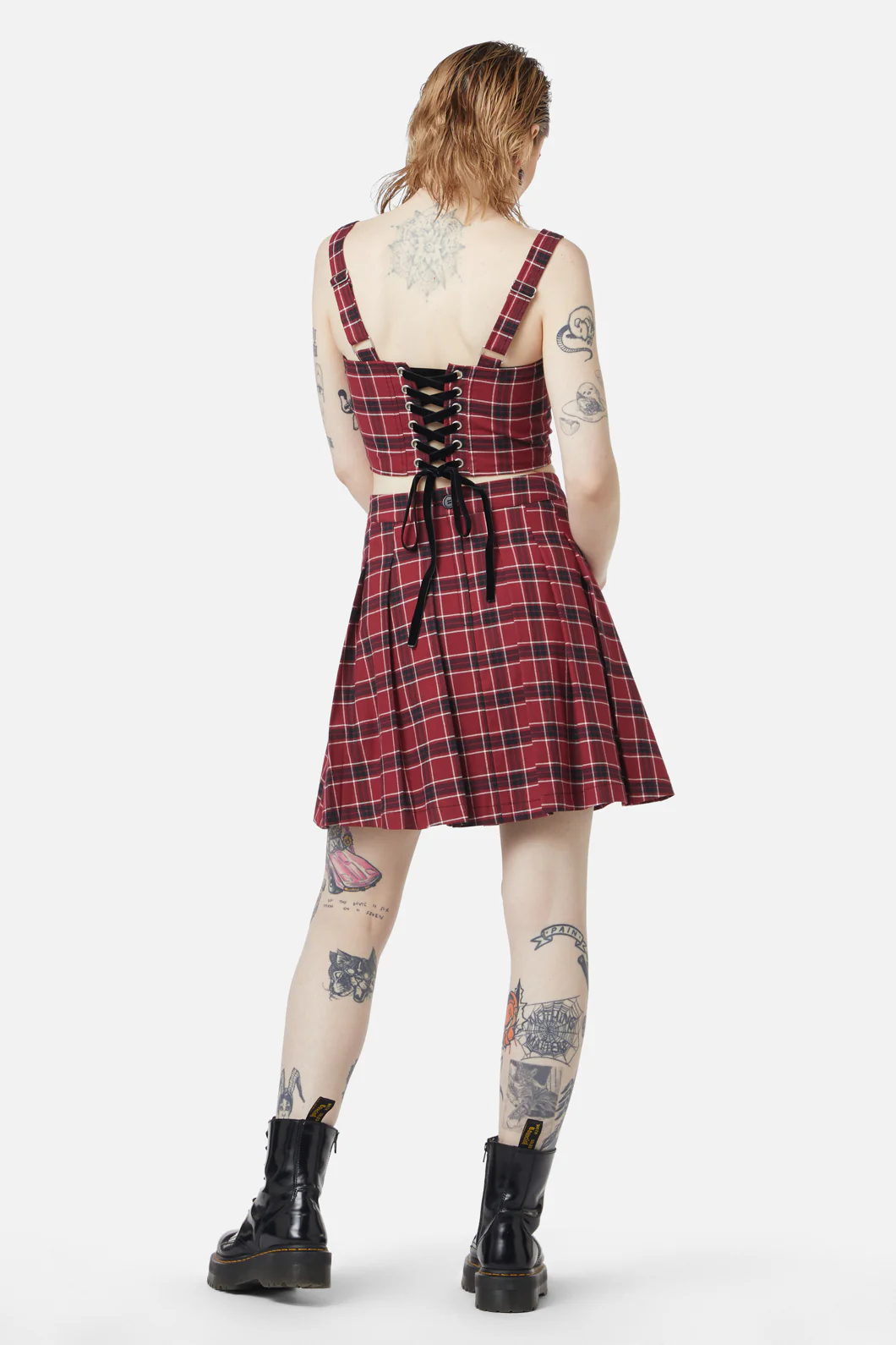 Revenge Tartan Pleated Skirt - Image 4