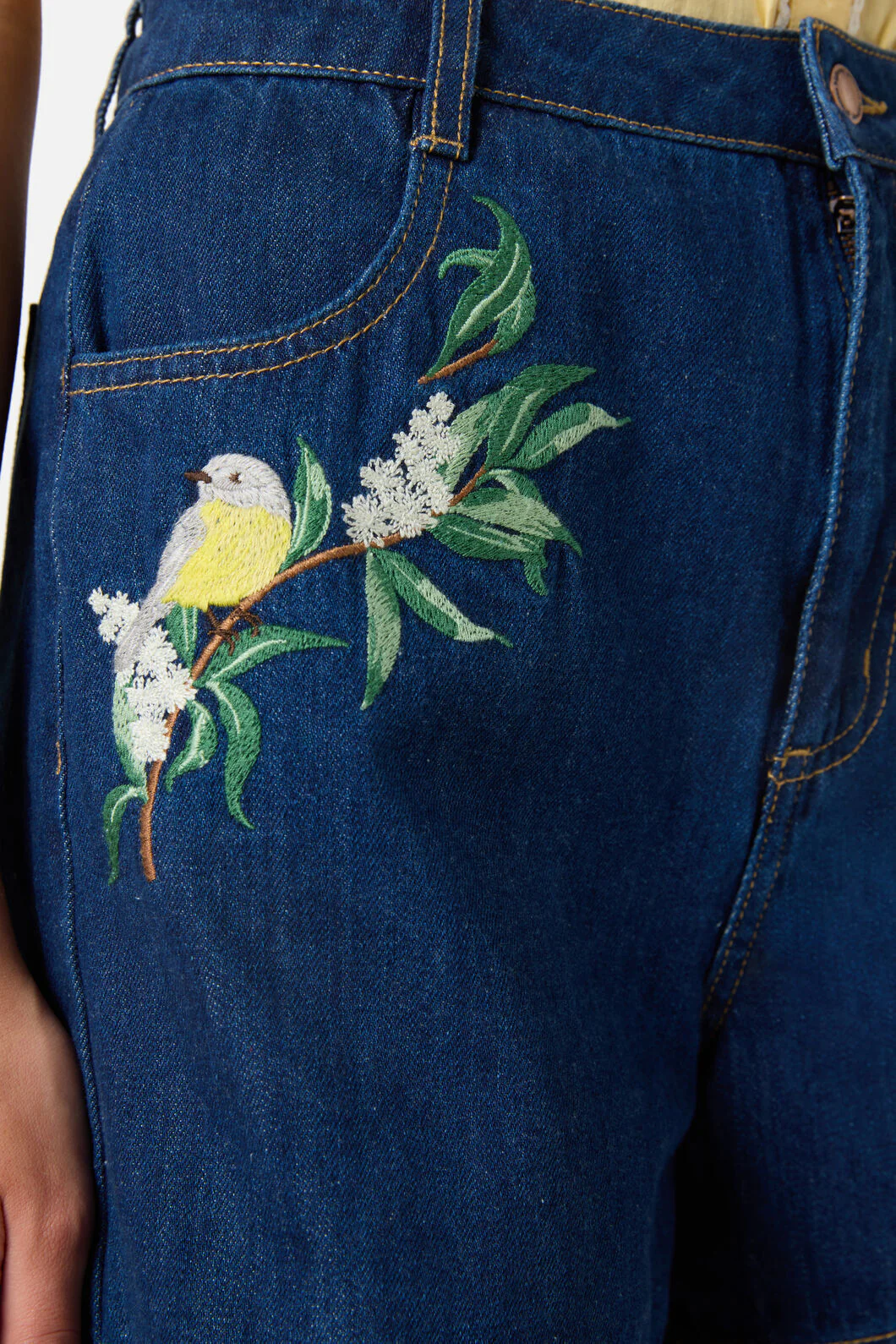 Robin Embroidered Denim Short - Image 5