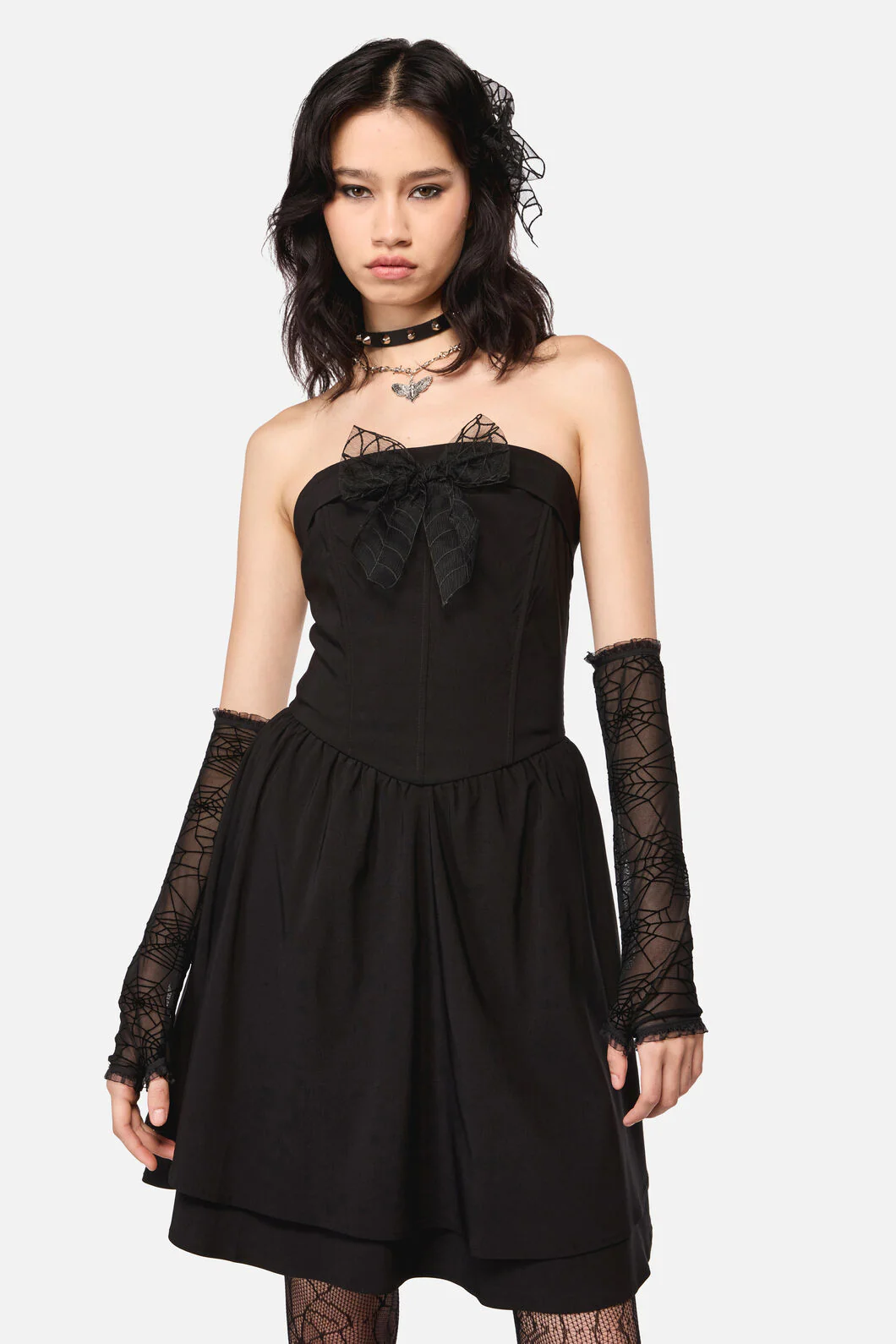 Rococo Life Goth Spider Web Trim Dress - Image 4
