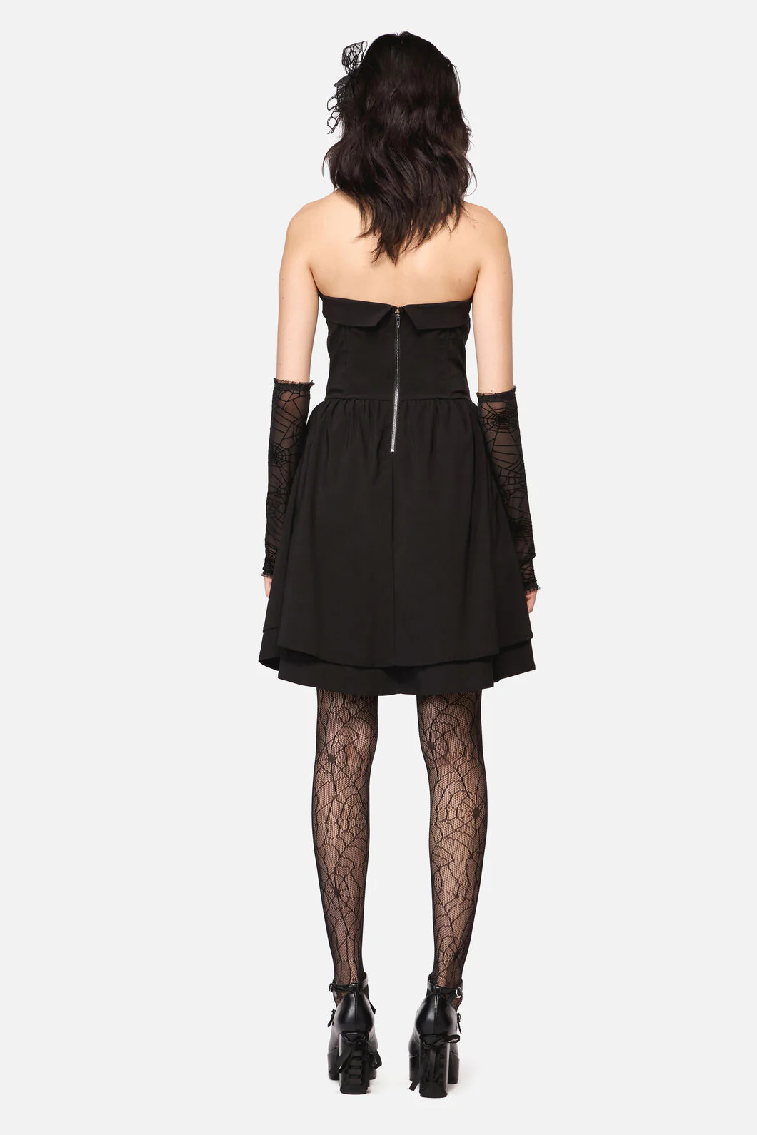 Rococo Life Goth Spider Web Trim Dress - Image 6