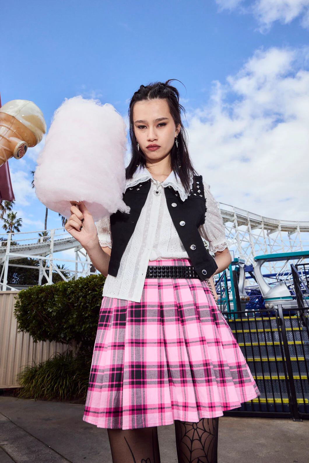 Rococo Life Pleat Tartan Mini Skirt - Image 3