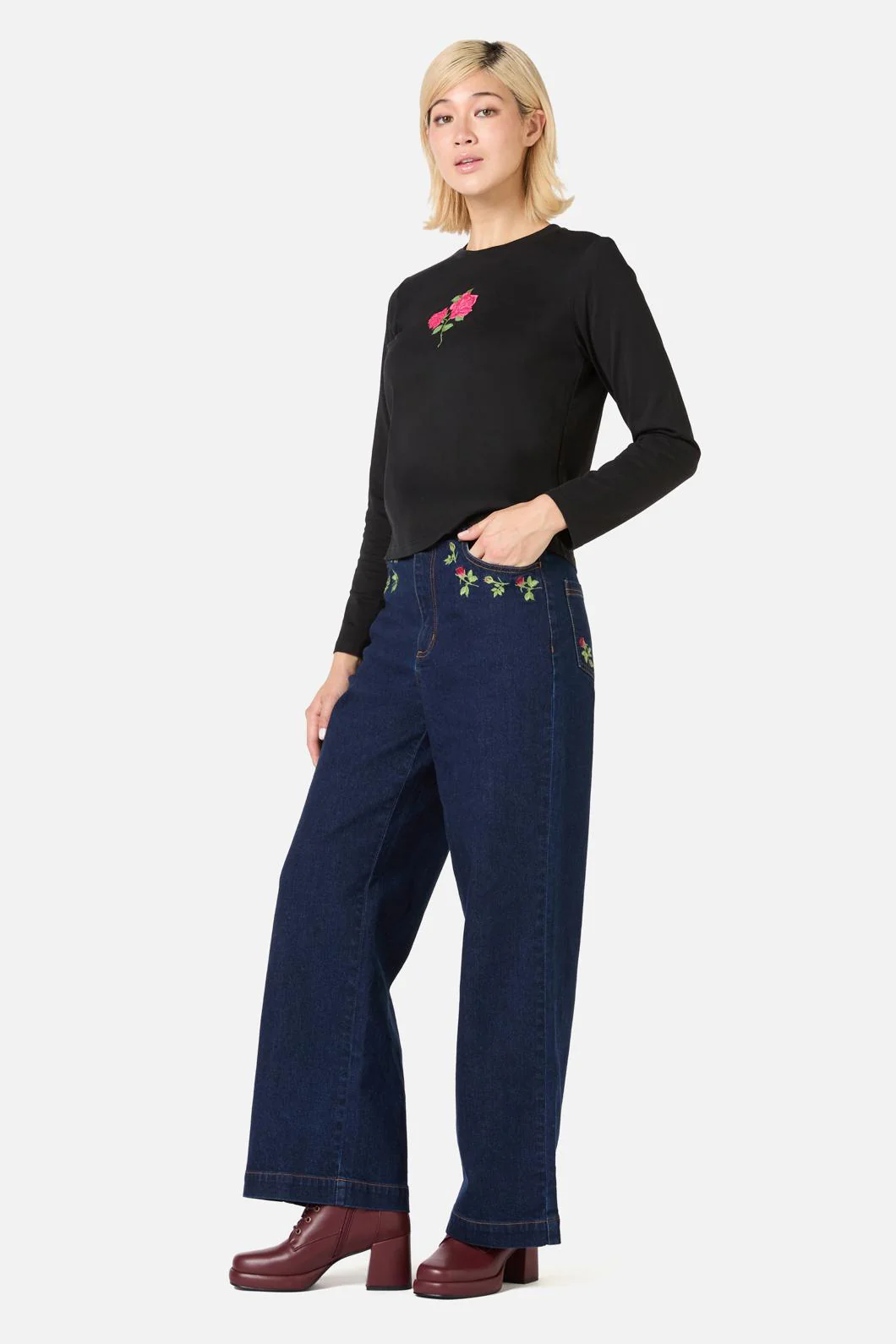Rose Long Sleeve Printed Tee - Image 4