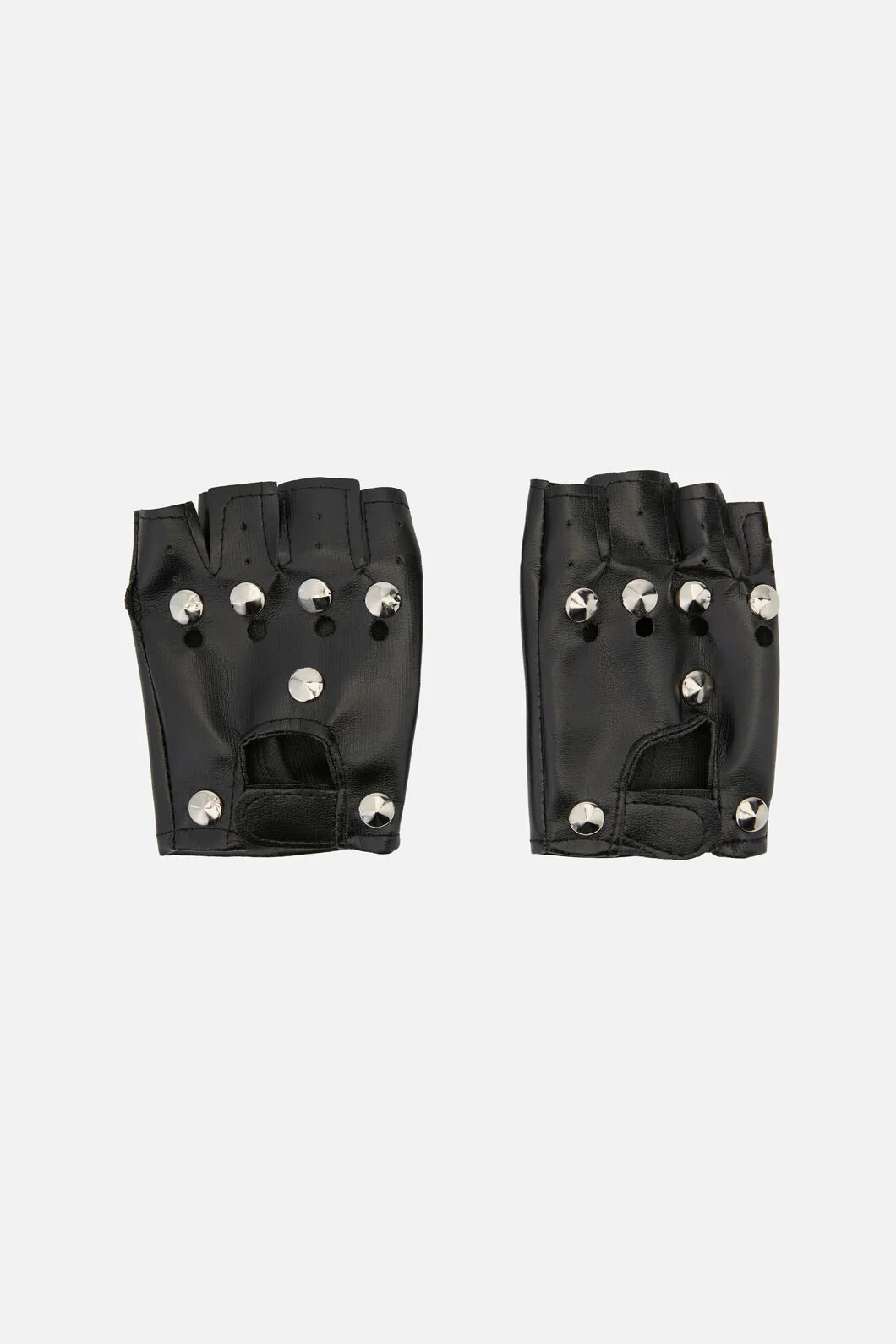 Round Stud Faux Leather Gloves - Image 3