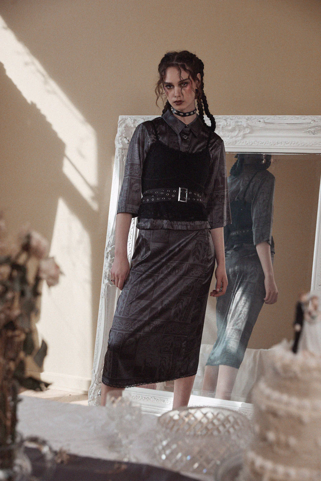 Ruined Mansion Satin Brocade Skirt - Image 2