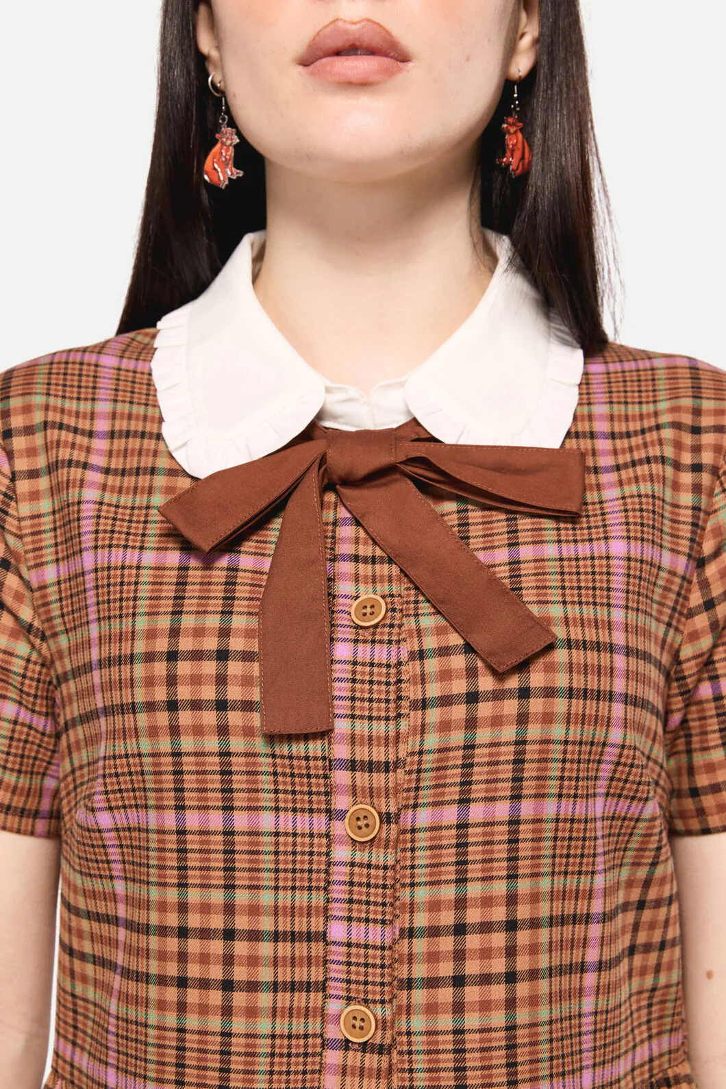 Rustic Check Collar Dress - Image 6