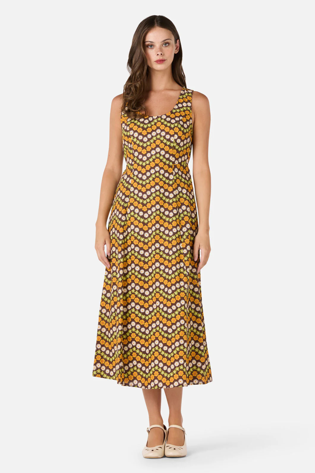 Sally Retro Midi Dress - Image 3