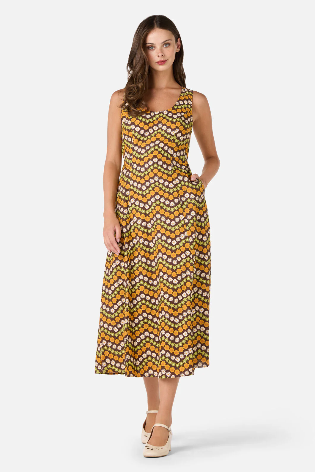 Sally Retro Midi Dress - Image 4