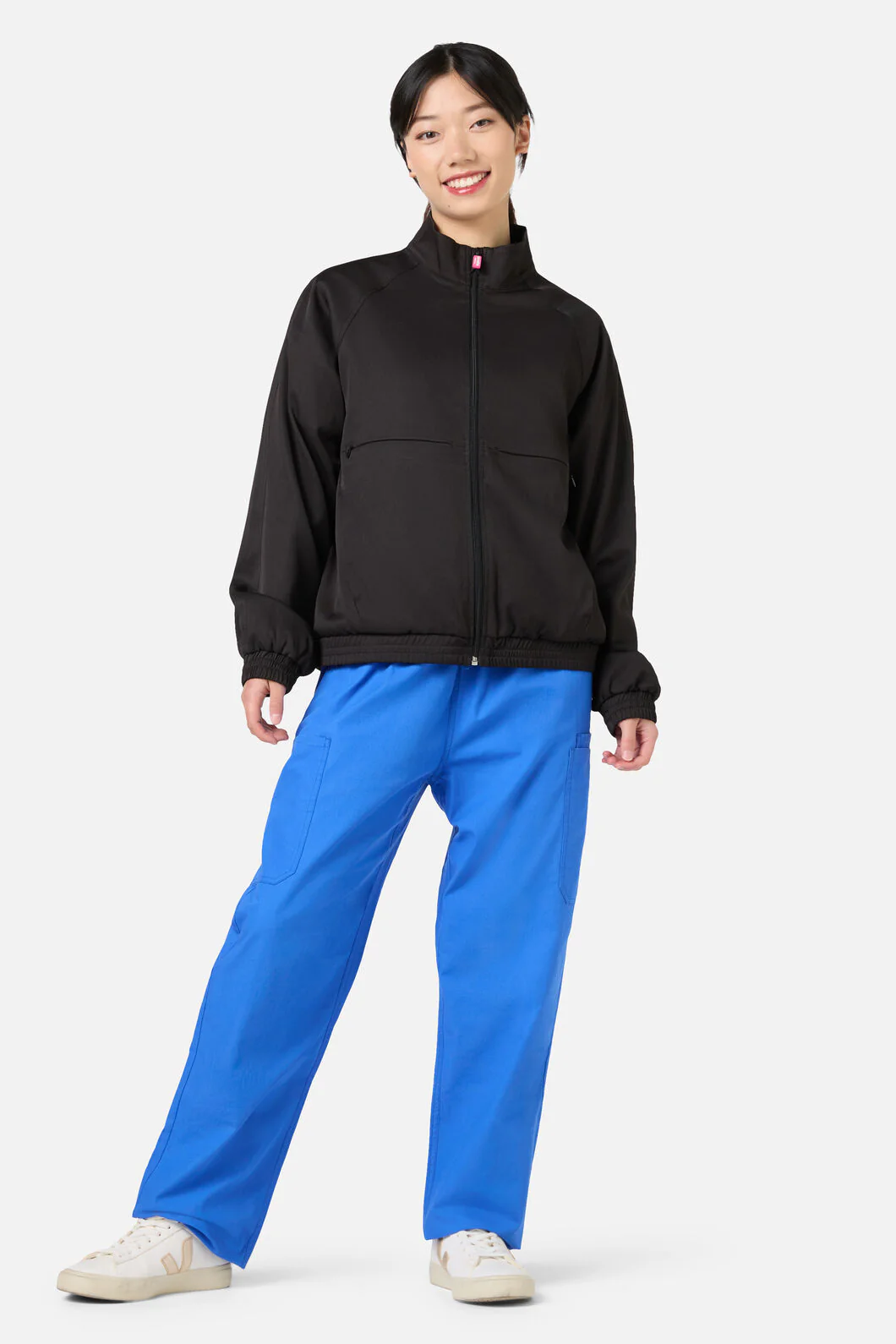 Scrub Womens Black Zip Up Jacket - Image 2