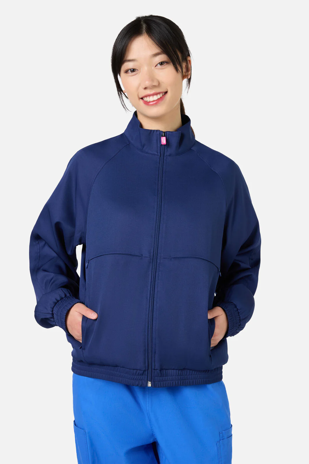 Scrub Womens Navy Zip Up Jacket