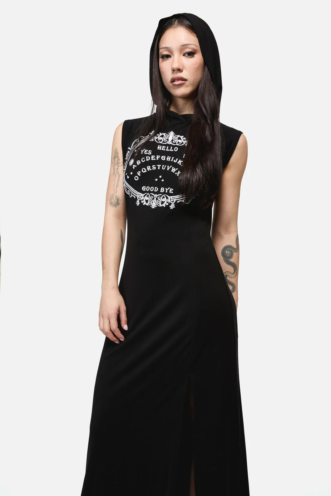 Séance Hooded Goth Maxi Dress - Image 7