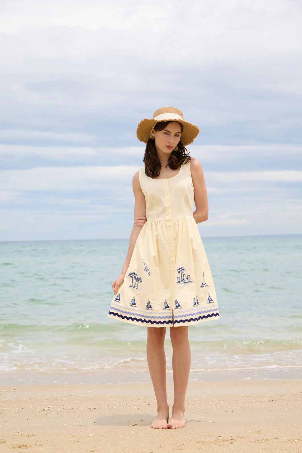 Seaside Toile Emb Mini Dress - Image 3