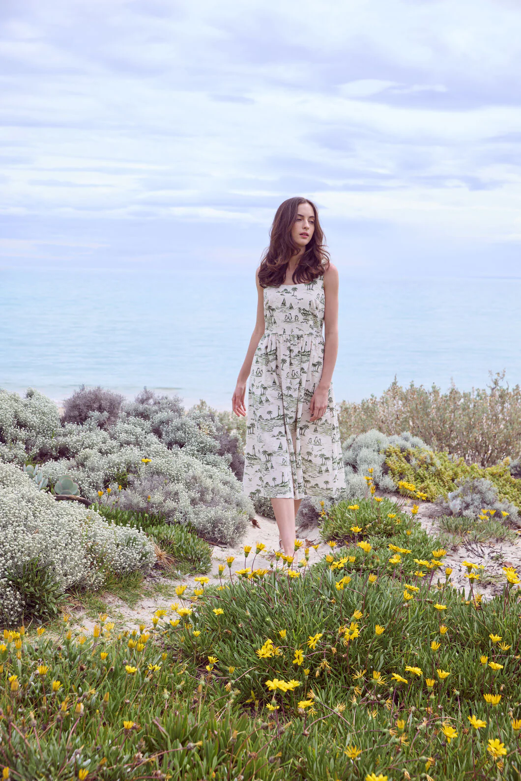 Seaside Toile Midi Dress - Image 3
