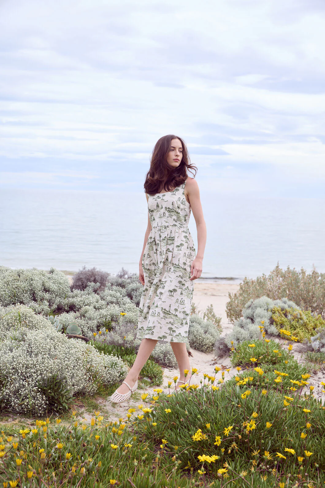 Seaside Toile Midi Dress - Image 4