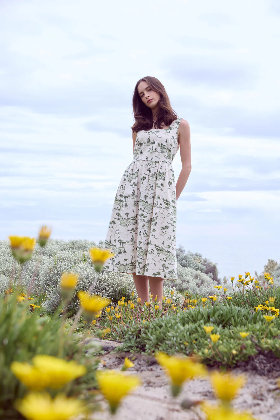 Seaside Toile Midi Dress - Image 5