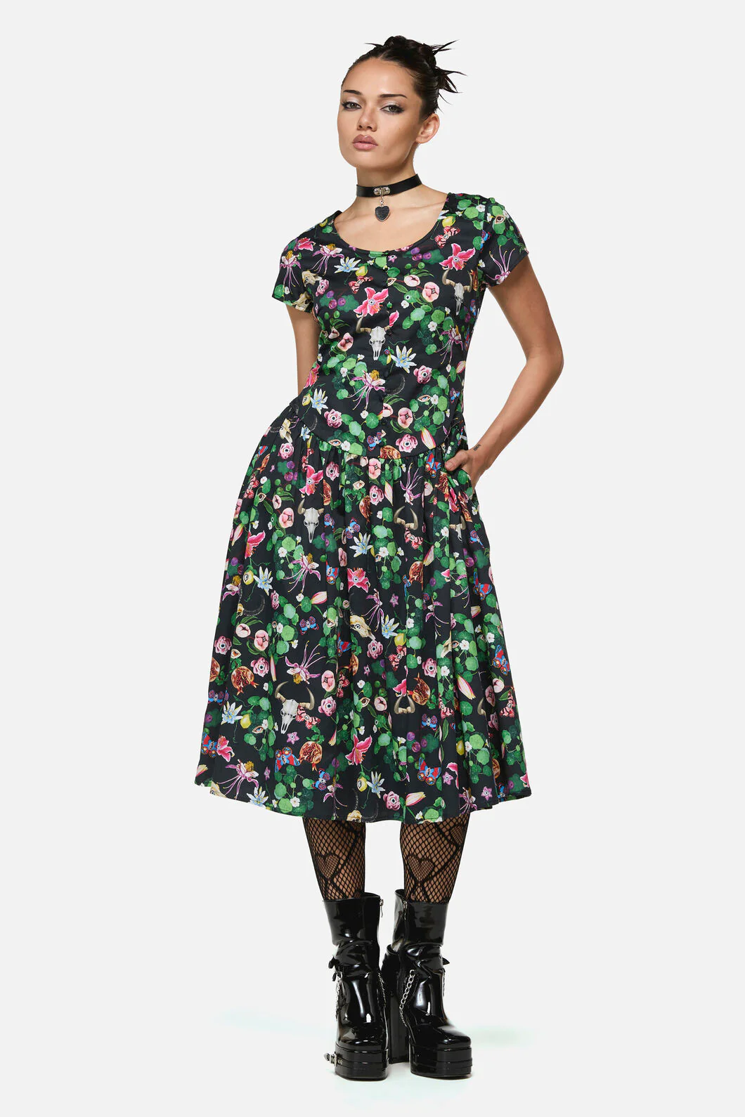 See No Evil Print Midi Dress - Image 3