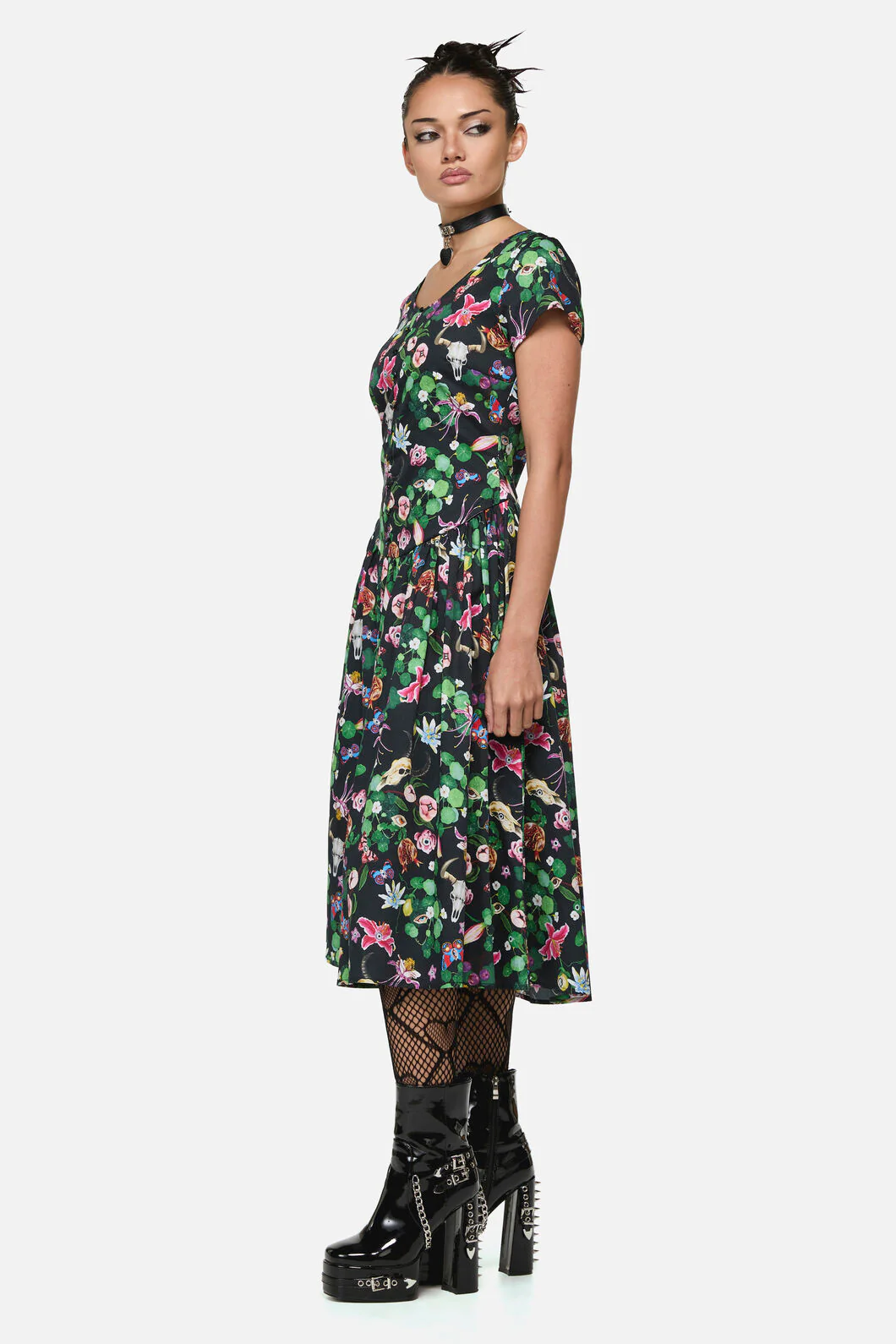 See No Evil Print Midi Dress - Image 5