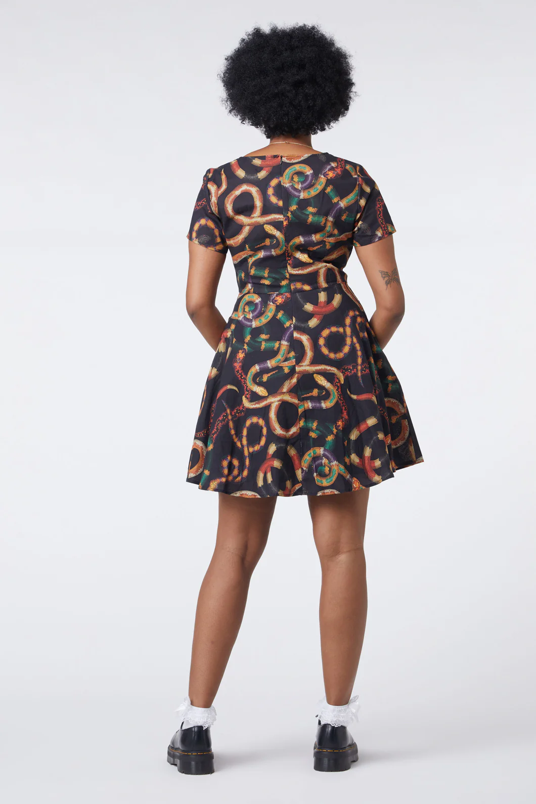 Serpent Print Cotton Dress - Image 10