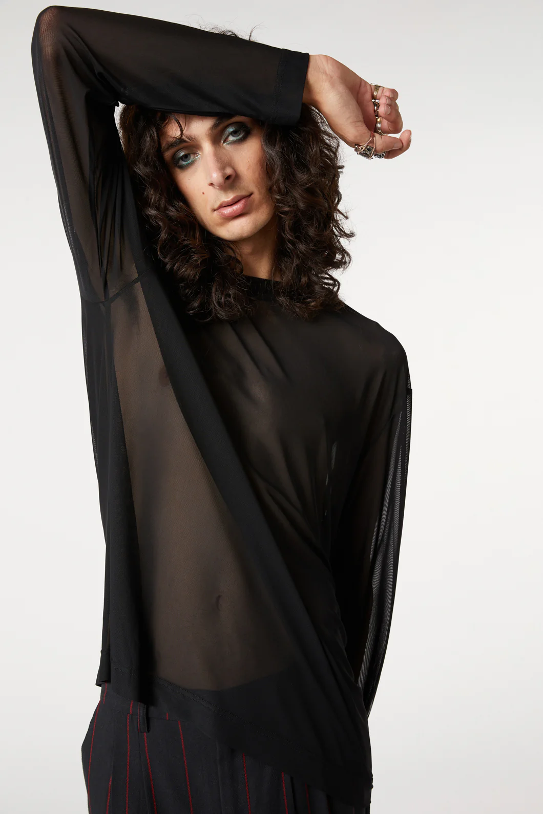 Sheer Basic Long Sleeve Top - Image 2