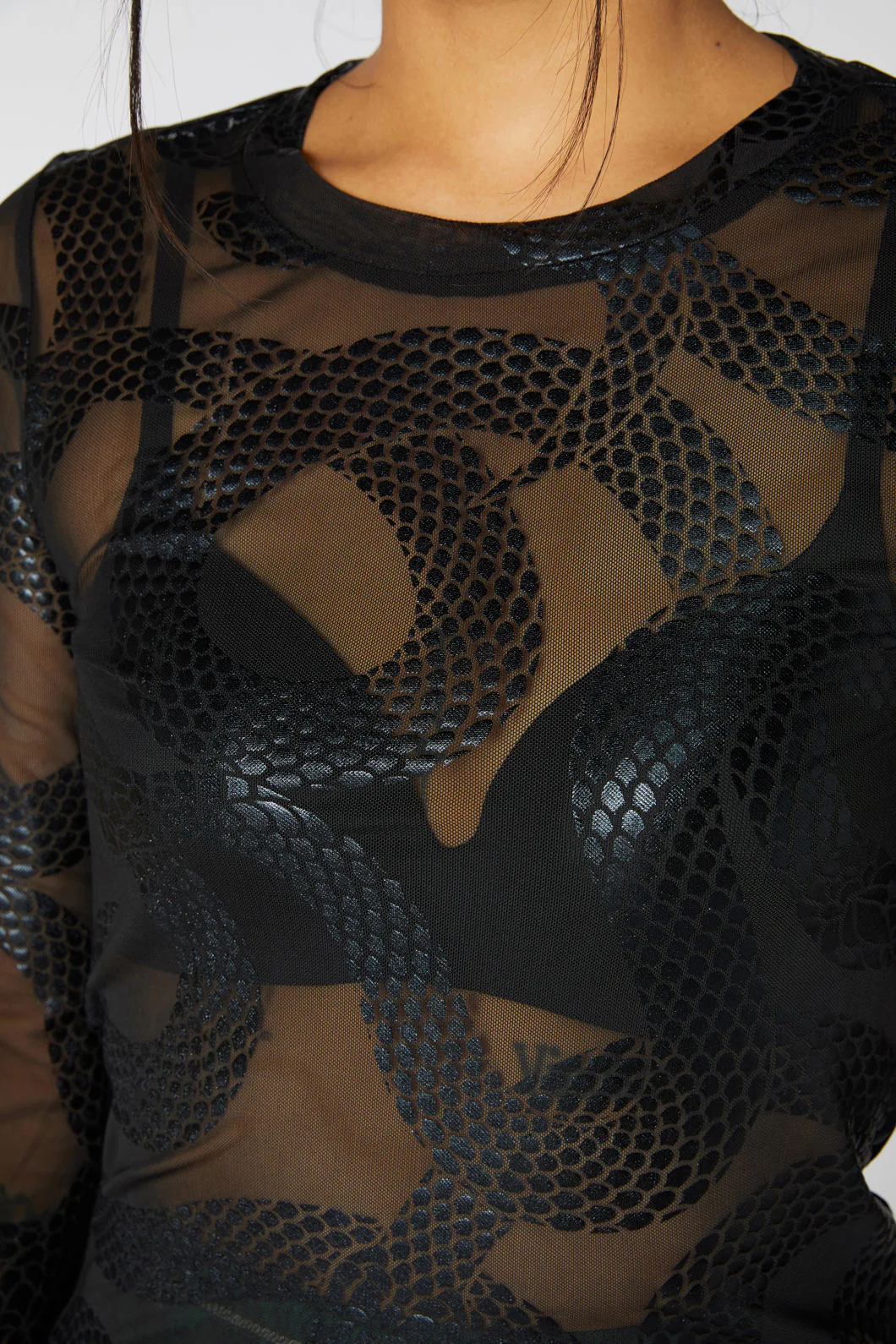Sheer Snake Foil Print Top - Image 4