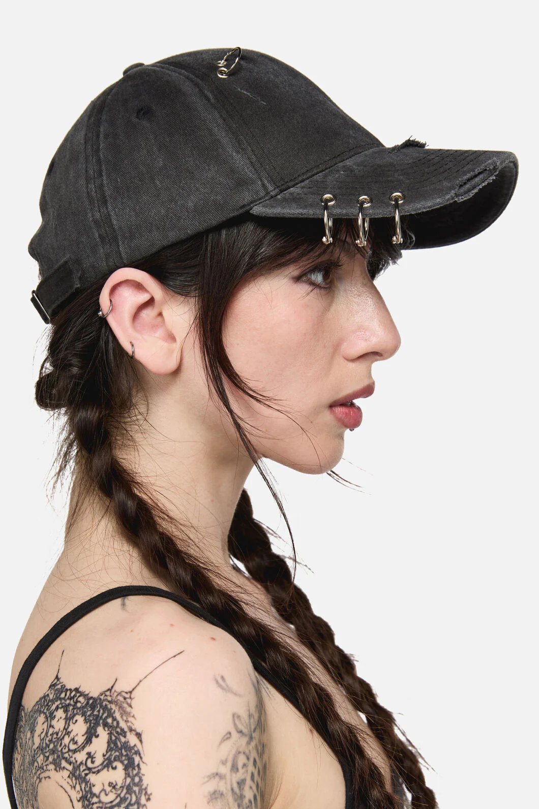 Simple Distressed Pierced Cap - Image 2