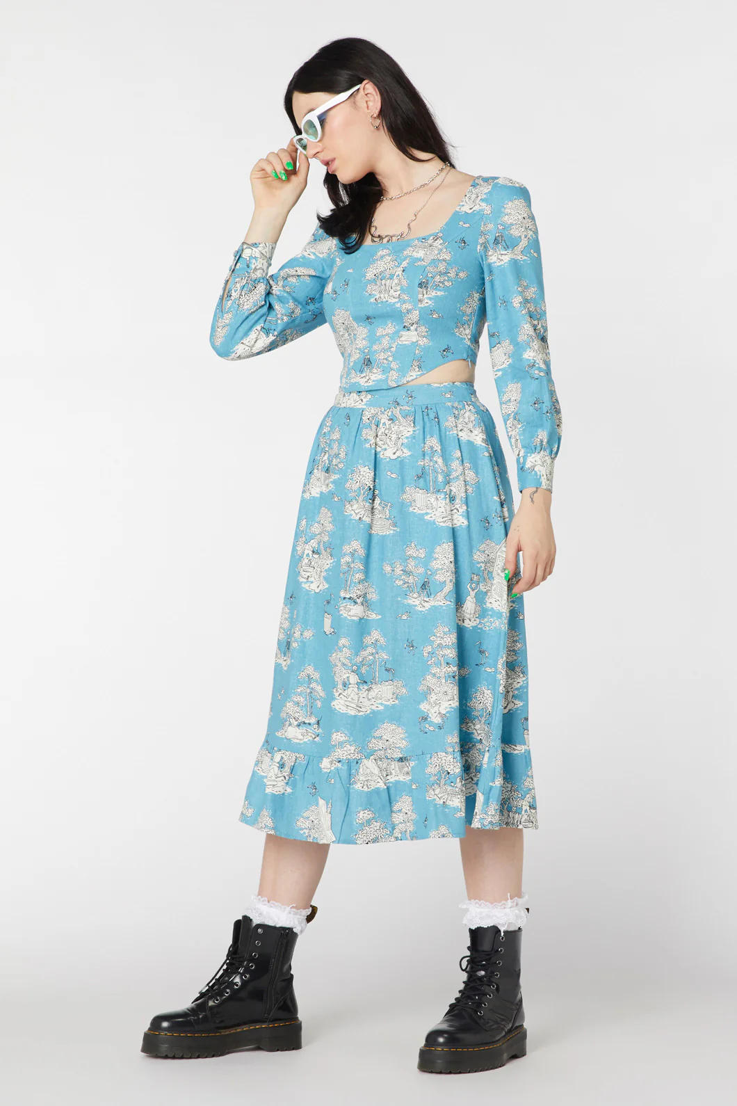 Skelly Toile Puff Sleeve Top - Image 9