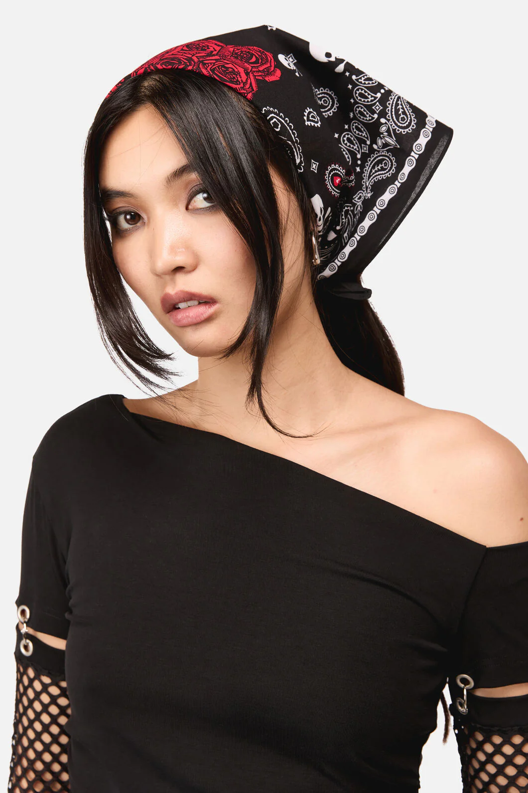 Skulls & Roses Cotton Bandana - Image 2