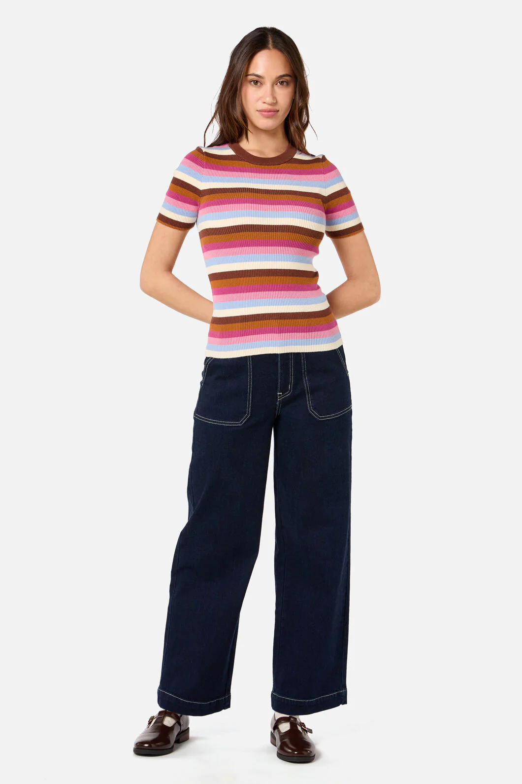 Skye Stripe Rib Knit Top - Image 10