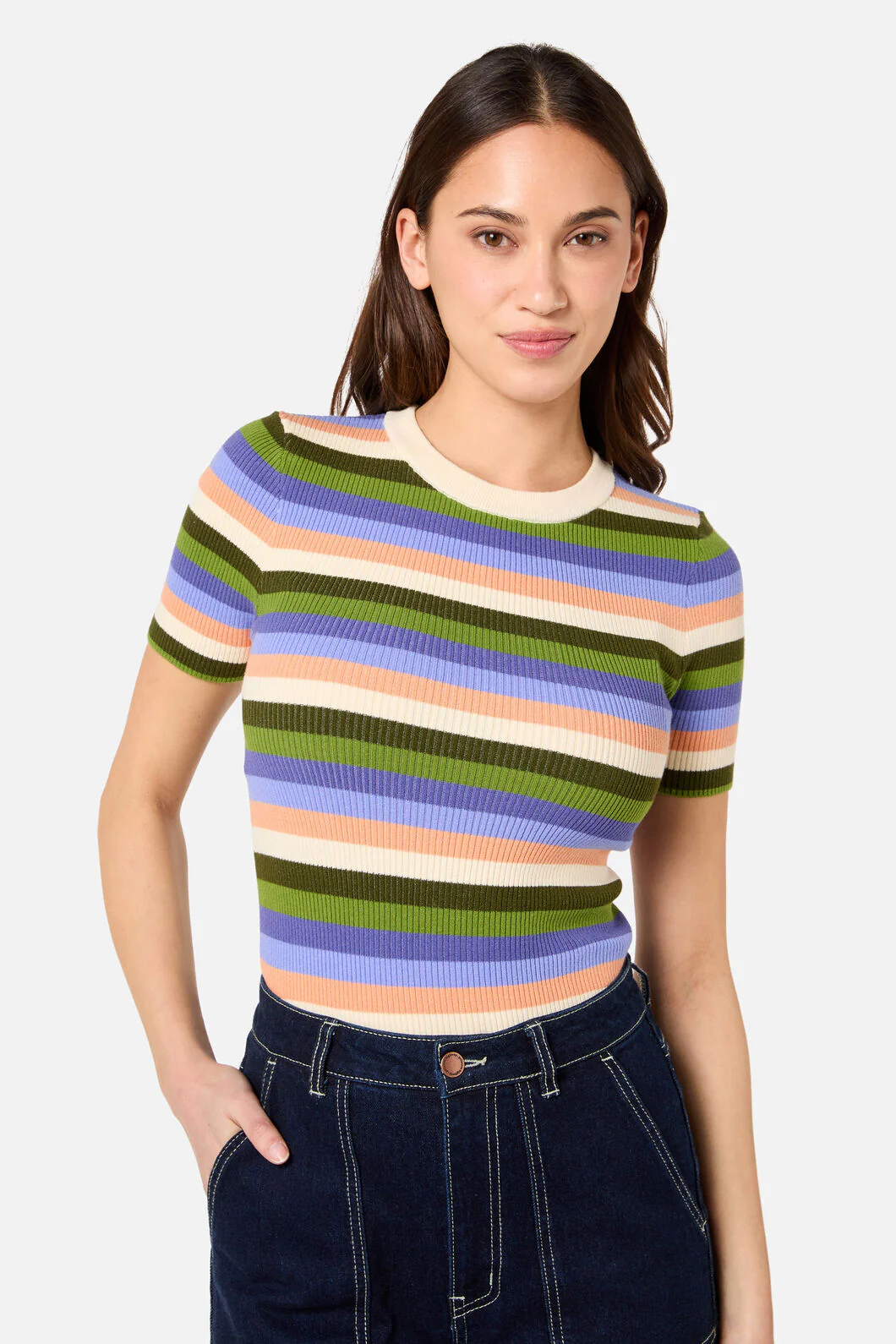 Skye Stripe Rib Knit Top - Image 2