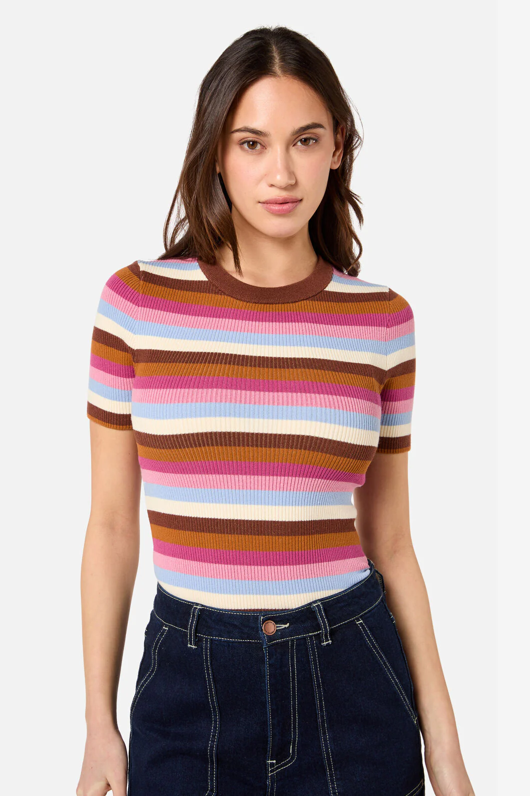 Skye Stripe Rib Knit Top - Image 3
