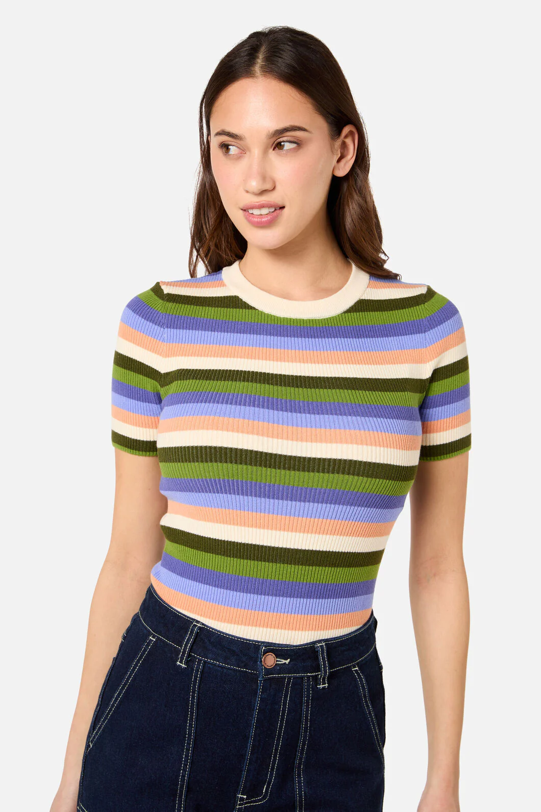 Skye Stripe Rib Knit Top - Image 7