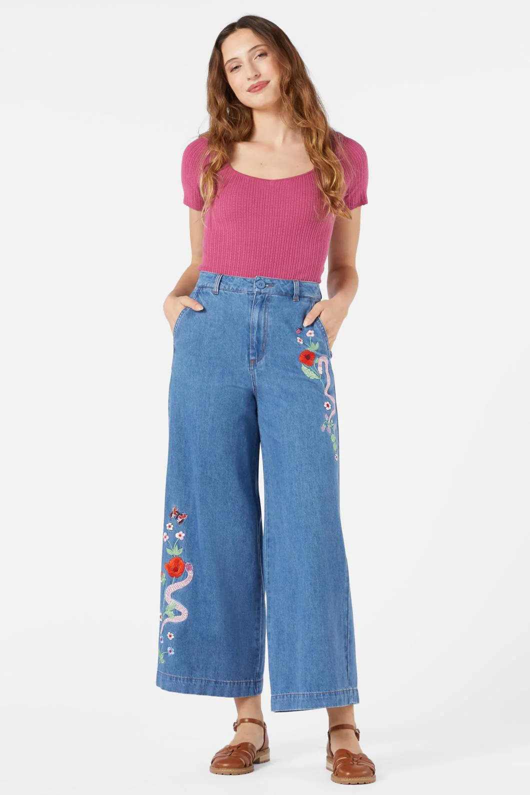 Snake Embroidered Jean - Image 2