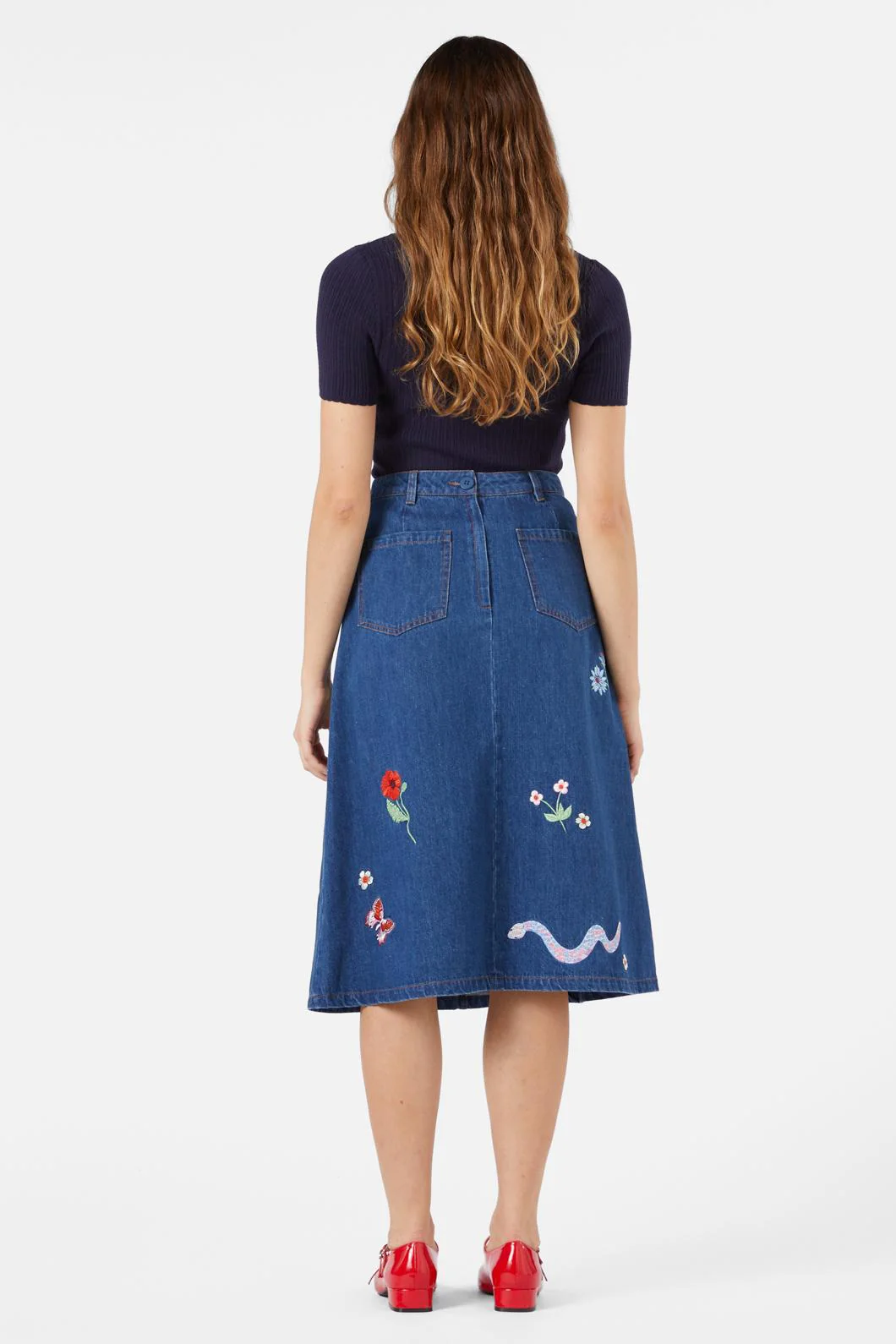 Snake Embroidered Skirt - Image 5