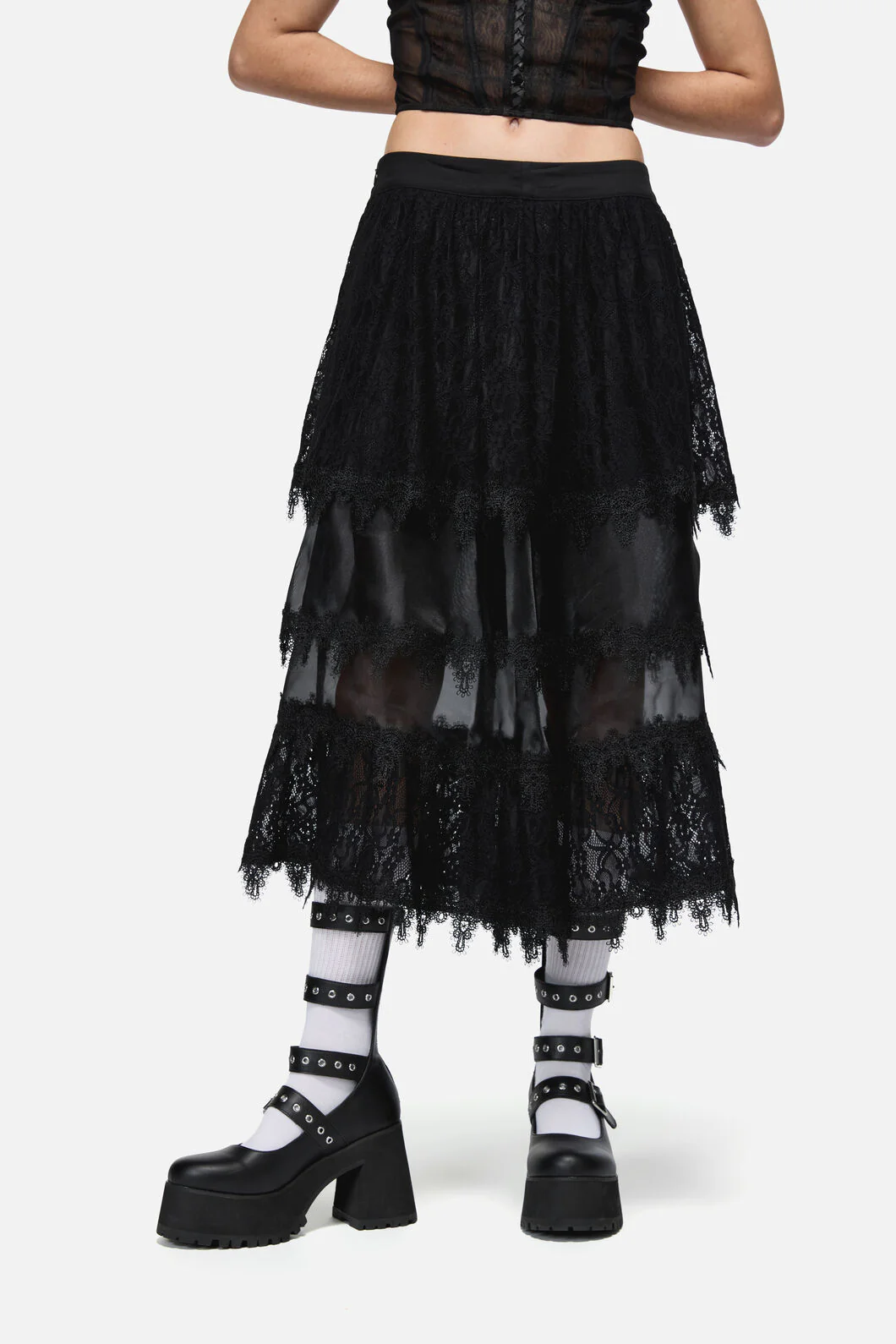 So Cynical Lace Midi Skirt - Image 4