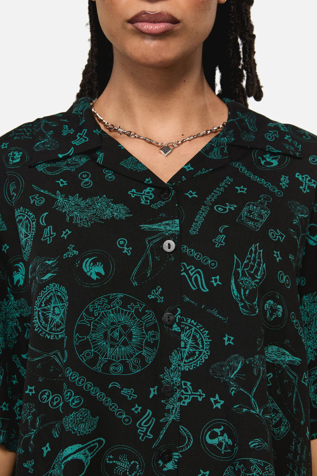 Spellbook Goth Print Blouse - Image 5