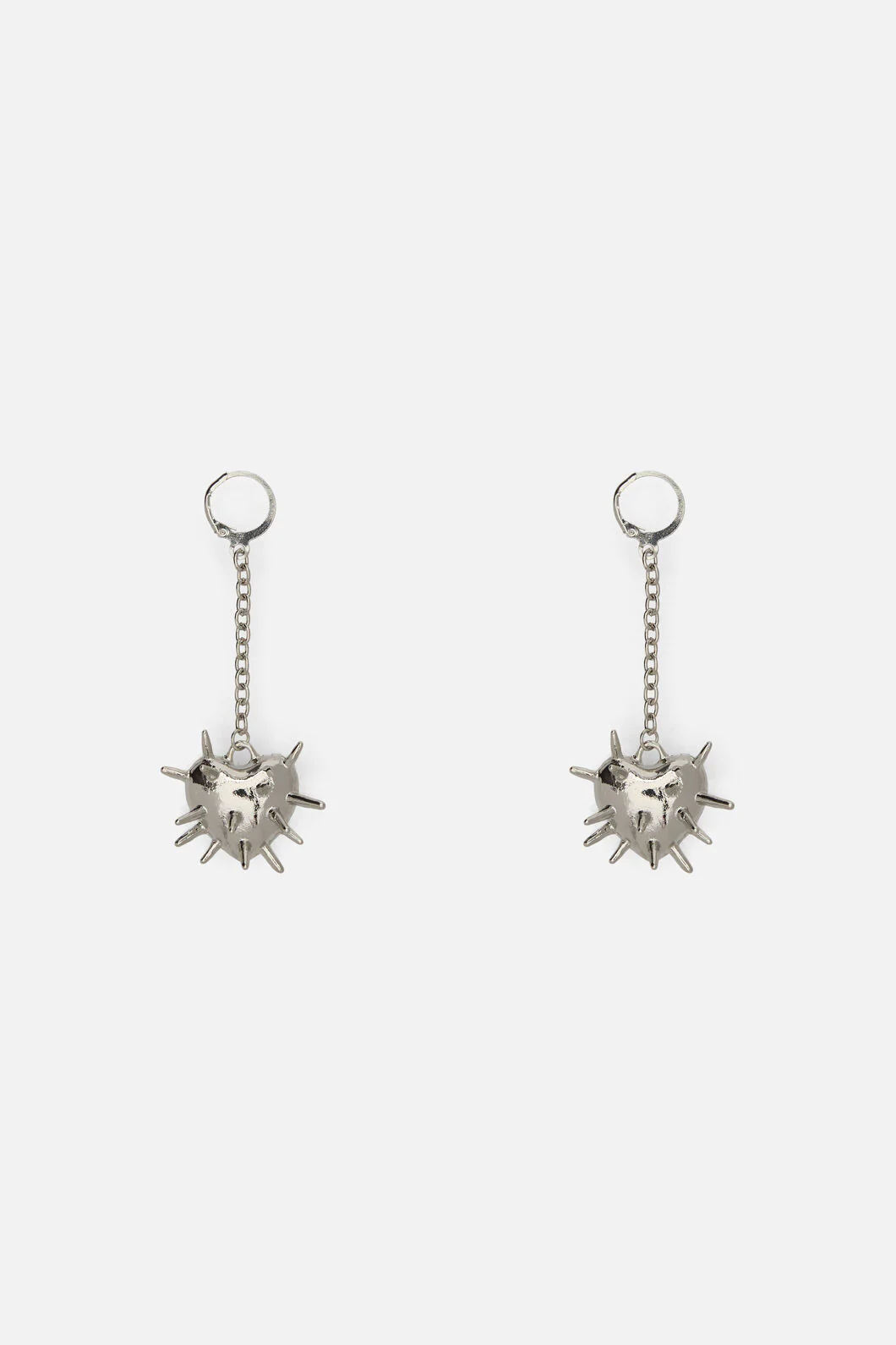 Spiked Heart Chain Earrings - Image 4
