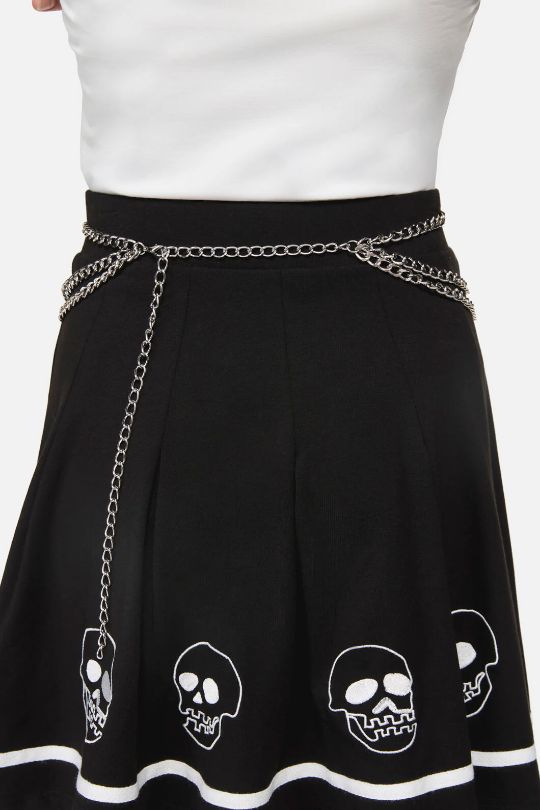 Spiked Heart Charm Chain Belt - Image 3